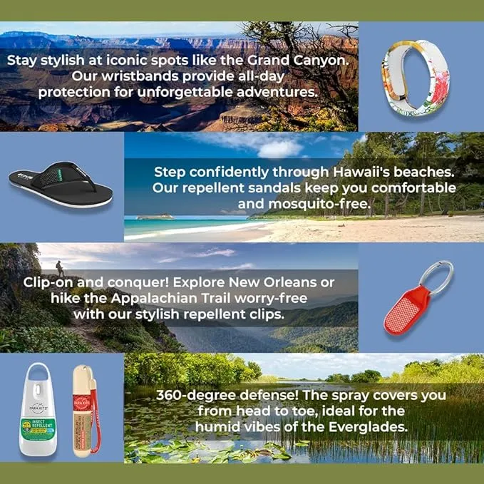 PARA'KITO Mosquito Insect & Bug Protection Wristband - Mosquito Stickers & Bug Spray Alternative - Summer Essentials, Beach Accessories, Hiking & Camping Essentials - Natural Essential Oils (Mackerel)