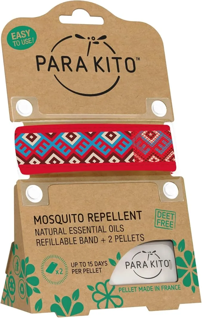 PARA'KITO Mosquito Insect & Bug Protection Wristband - Mosquito Stickers & Bug Spray Alternative - Summer Essentials, Beach Accessories, Hiking & Camping Essentials - Natural Essential Oils (Maya)