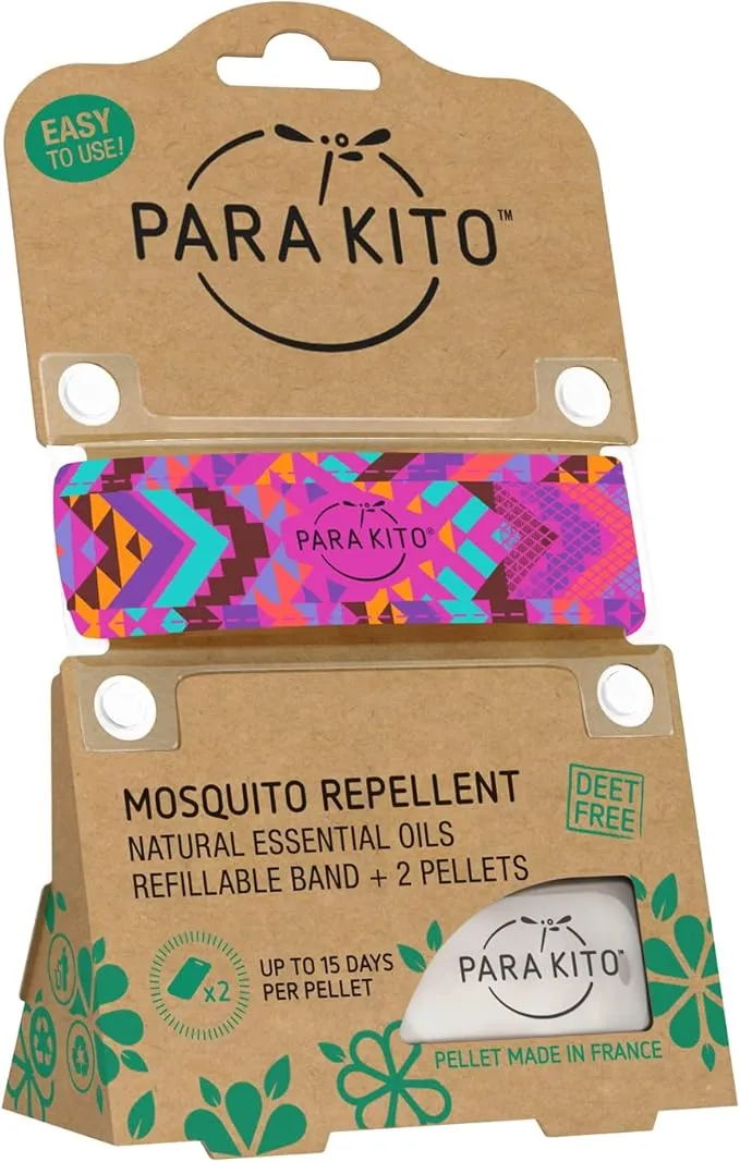 PARA'KITO Mosquito Insect & Bug Protection Wristband - Mosquito Stickers & Bug Spray Alternative - Summer Essentials, Beach Accessories, Hiking & Camping Essentials - Natural Essential Oils (Native)