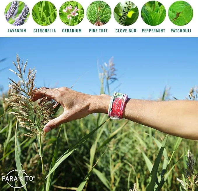 PARA'KITO Mosquito Insect & Bug Protection Wristband - Mosquito Stickers & Bug Spray Alternative - Summer Essentials, Beach Accessories, Hiking & Camping Essentials - Natural Essential Oils (Trout)