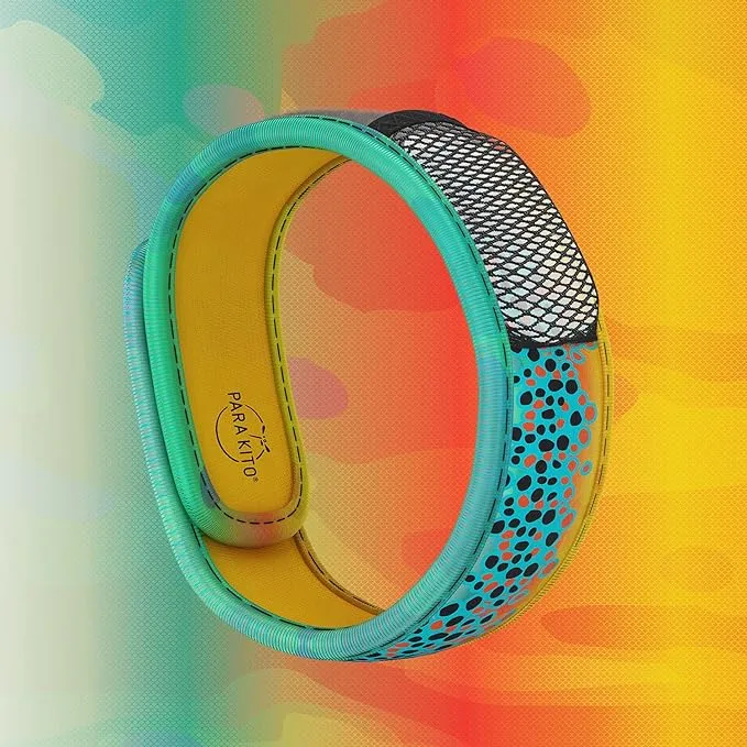 PARA'KITO Mosquito Insect & Bug Protection Wristband - Mosquito Stickers & Bug Spray Alternative - Summer Essentials, Beach Accessories, Hiking & Camping Essentials - Natural Essential Oils (Trout)