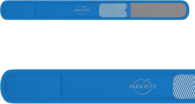 PARA'KITO Mosquito Insect & Bug Protection Wristband - Mosquito Stickers, Bug Spray Alternative Essentials for Beach, Camping, Desert Hiking, Christmas Bonfires - Natural Essential Oils (Blue)