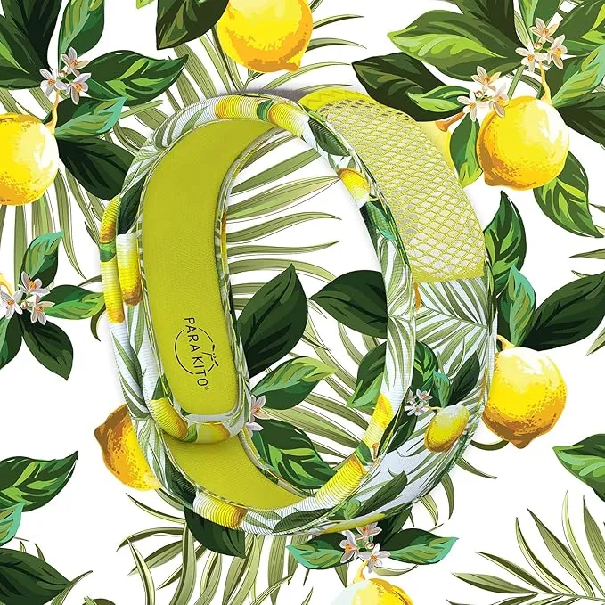 PARA'KITO Mosquito Insect & Bug Protection Wristband - Mosquito Stickers, Bug Spray Alternative Essentials for Beach, Camping, Desert Hiking, Christmas Bonfires - Natural Essential Oils (Lemon)