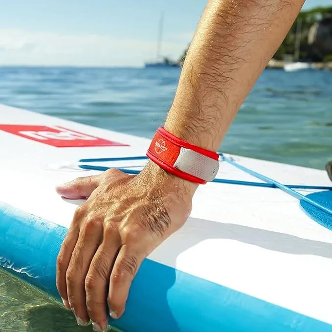 PARA'KITO Mosquito Insect & Bug Protection Wristband - Mosquito Stickers, Bug Spray Alternative Essentials for Beach, Camping, Desert Hiking, Christmas Bonfires - Natural Essential Oils (Red)