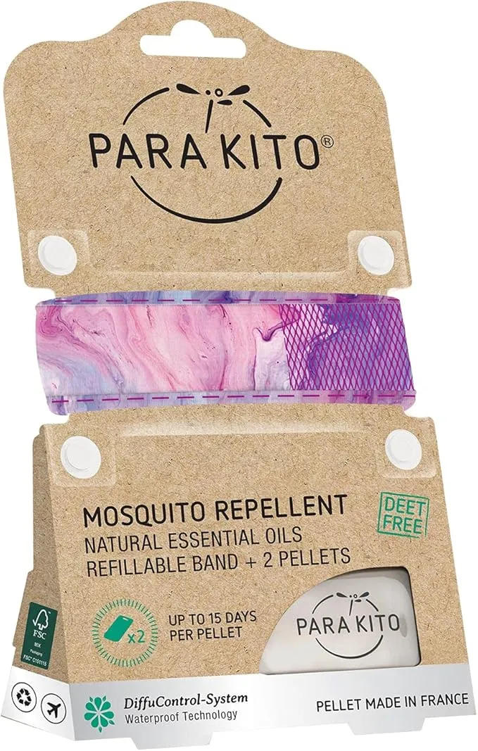 PARA'KITO Mosquito Insect & Bug Protection Wristband - Mosquito Stickers, Bug Spray Alternative Essentials for Beach, Camping, Desert Hiking, Christmas Bonfires - Natural Essential Oils (Saturn)