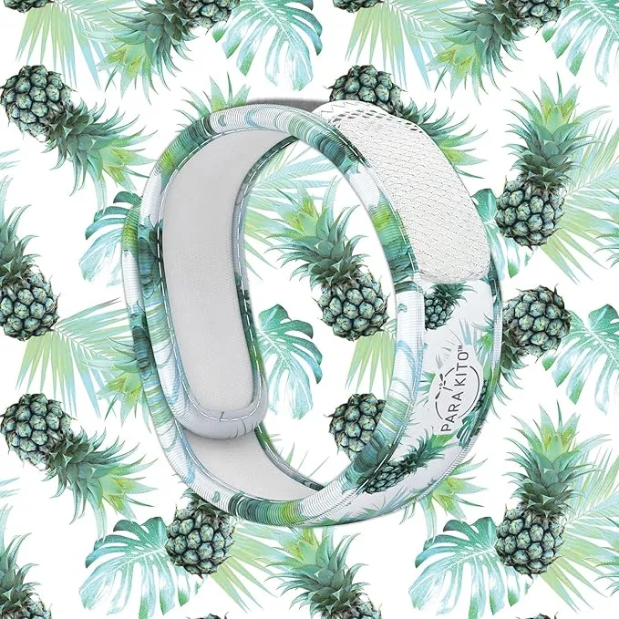 PARA'KITO Mosquito Insect & Bug Protection Wristband - Mosquito Stickers, Bug Spray Alternative - Summer Essentials, Beach Accessories, Hiking & Camping Essentials - Natural Essential Oils (Pineapple)