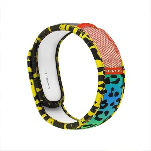 PARA'KITO Mosquito Insect & Bug Protection Wristband - Mosquito Stickers, Bug Spray Alternative - Summer Essentials, Beach Accessories, Hiking, Camping Essentials - w/Essential Oils (Leopard Yellow)