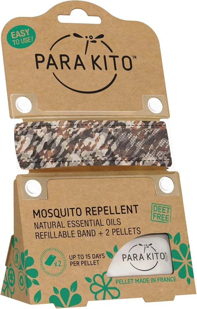 PARA'KITO Mosquito Insect & Bug Repellent Wristband - Waterproof, Outdoor Pest Repeller Bracelet w/Natural Essential Oils (Forest)