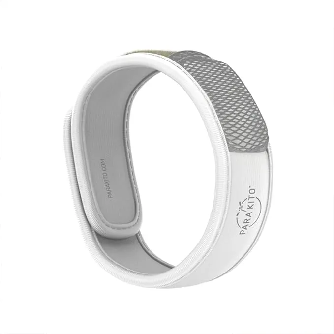 PARA'KITO Mosquito Insect & Bug Repellent Wristband - Waterproof, Outdoor Pest Repeller Bracelet w/Natural Essential Oils (White)