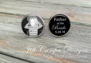 Personalized Father of the Bride Photo Cuff Links