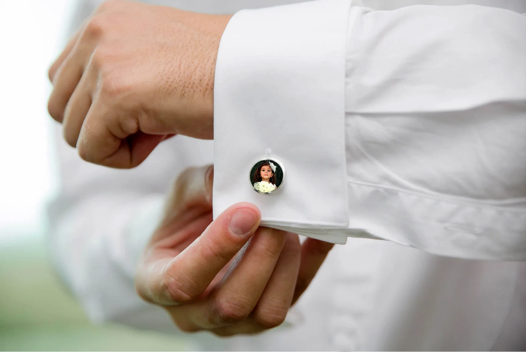 Personalized Now and Then Photo Cuff Links for Father of the Bride