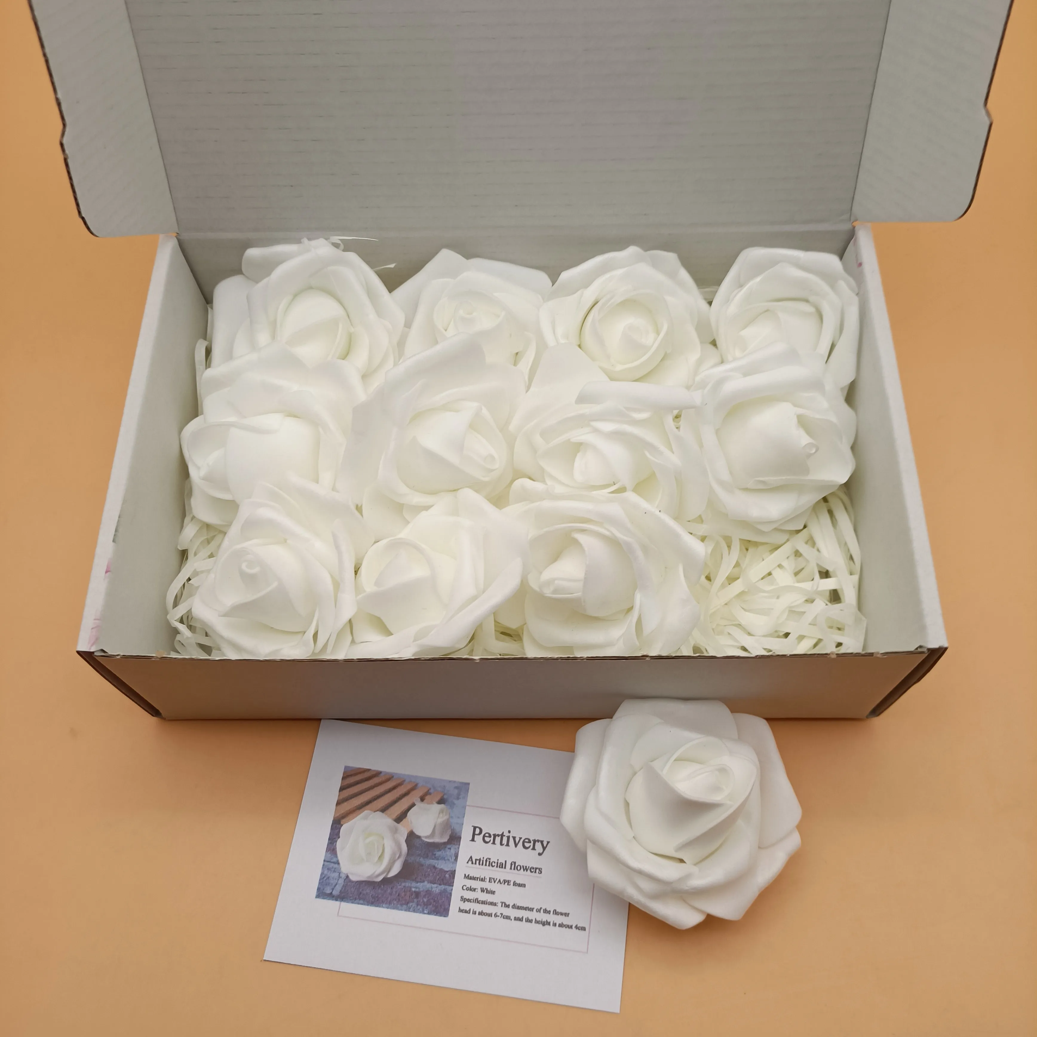 Pertivery Artificial flowers,12Pcs Real Looking White Foam Fake flowers For DIY,Cake Decor,Party,Baby Shower,Home,Outdoor