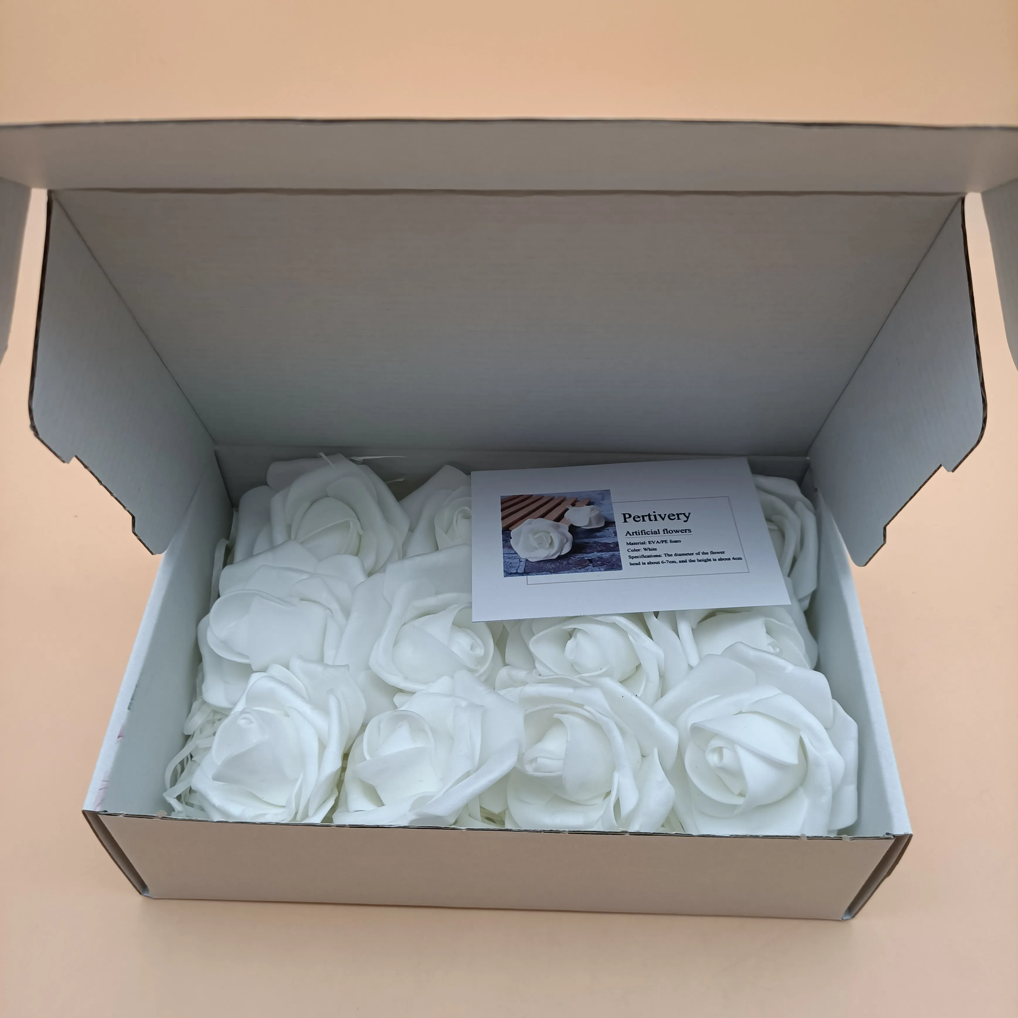 Pertivery Artificial flowers,12Pcs Real Looking White Foam Fake flowers For DIY,Cake Decor,Party,Baby Shower,Home,Outdoor
