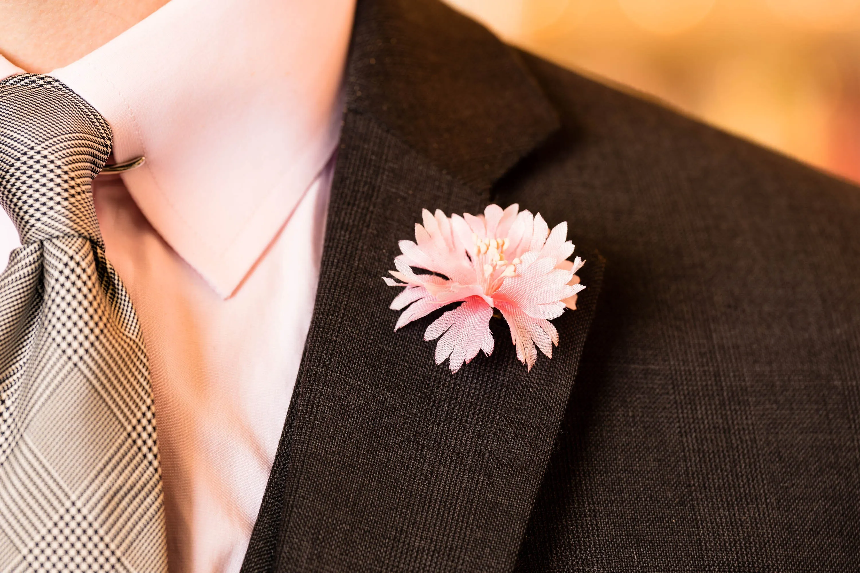 Pink Cornflower Boutonnière Flower