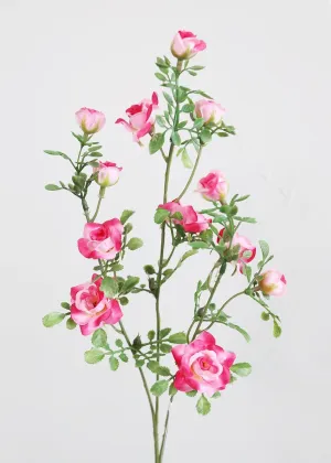 Pink Fuchsia Fake Mini Roses - 26.5" Tall