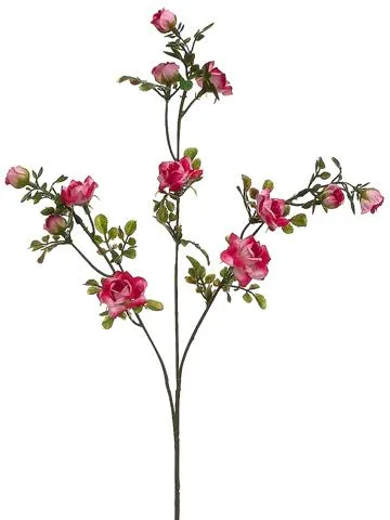 Pink Fuchsia Fake Mini Roses - 26.5" Tall