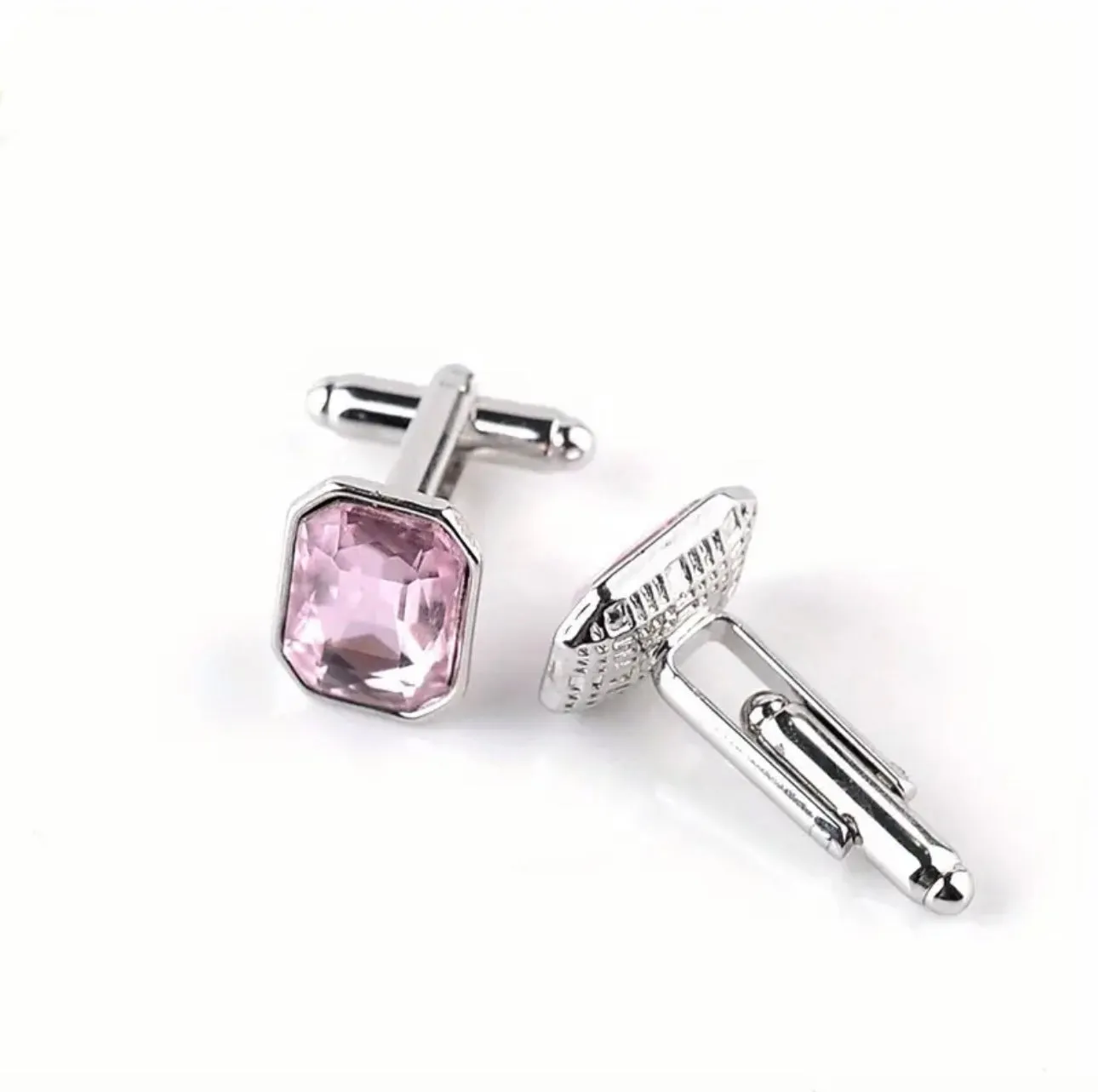 Pink Rhinestone Cufflinks