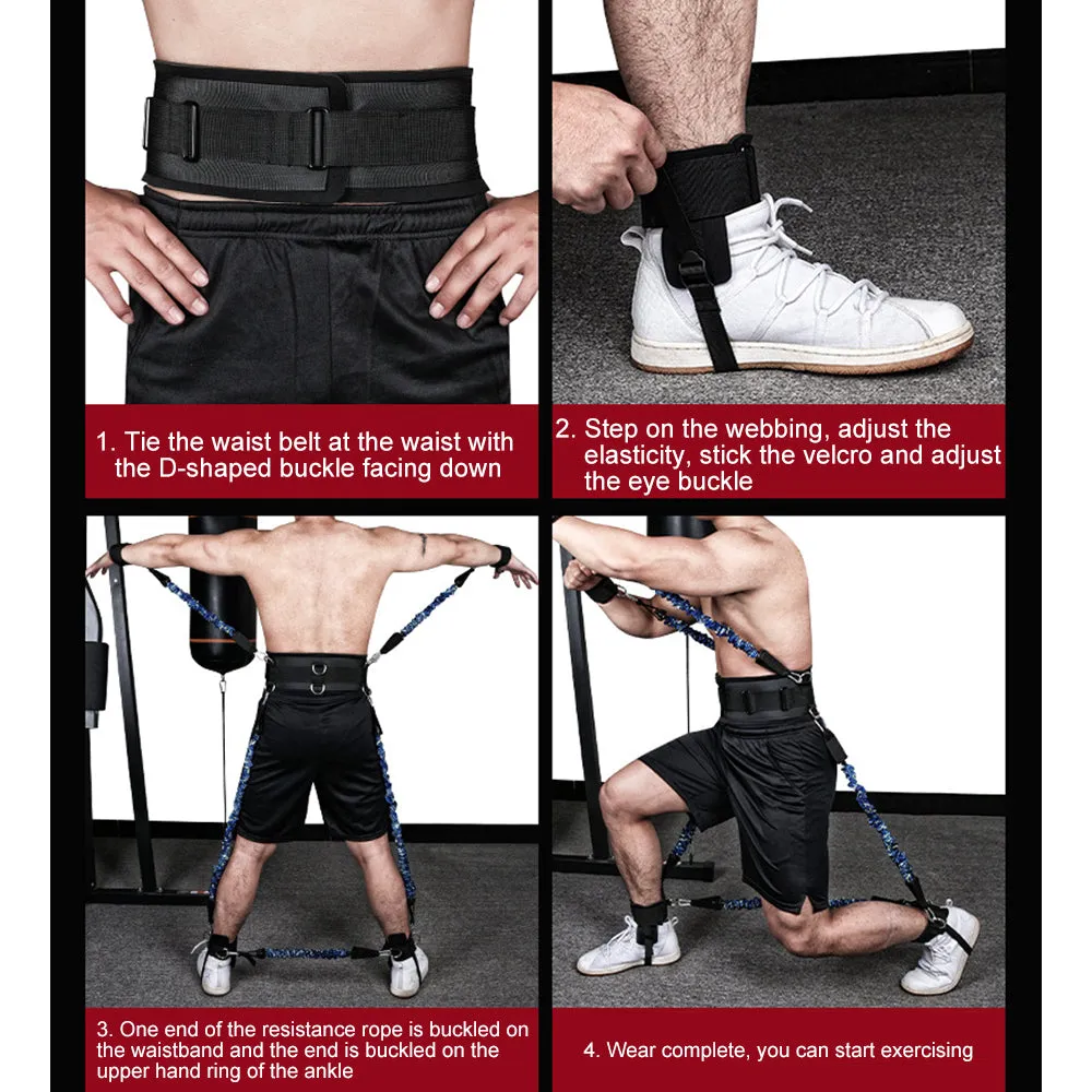 Premium Boxing Resistance Band Set – Leg Strength & Agility Training Strap System for MMA, Muay Thai, Boxing, Basketball & Fitness – Adjustable, High-Quality Resistance Bands for Explosive Power