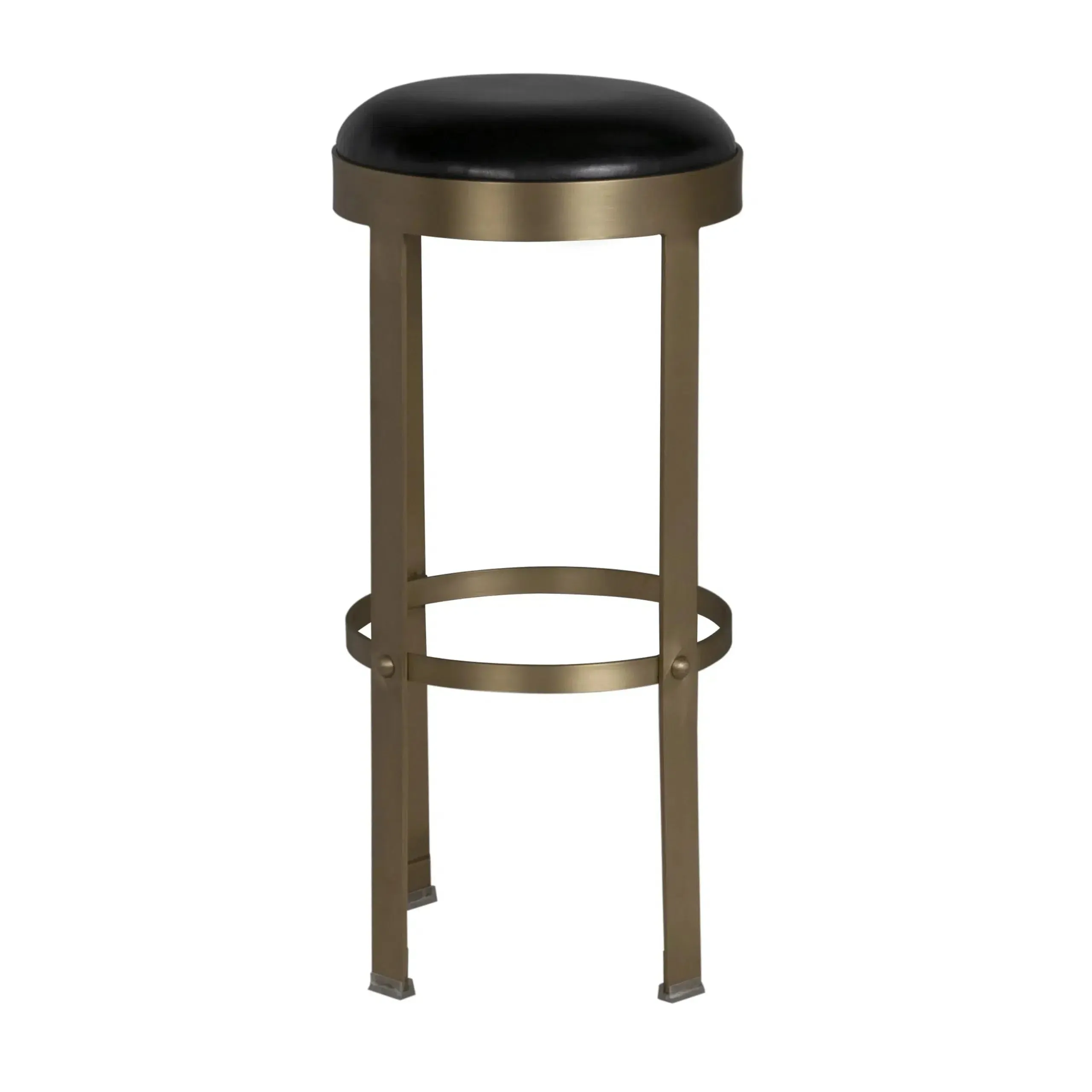 Prince Bar Stool with Leather, Brass Finish