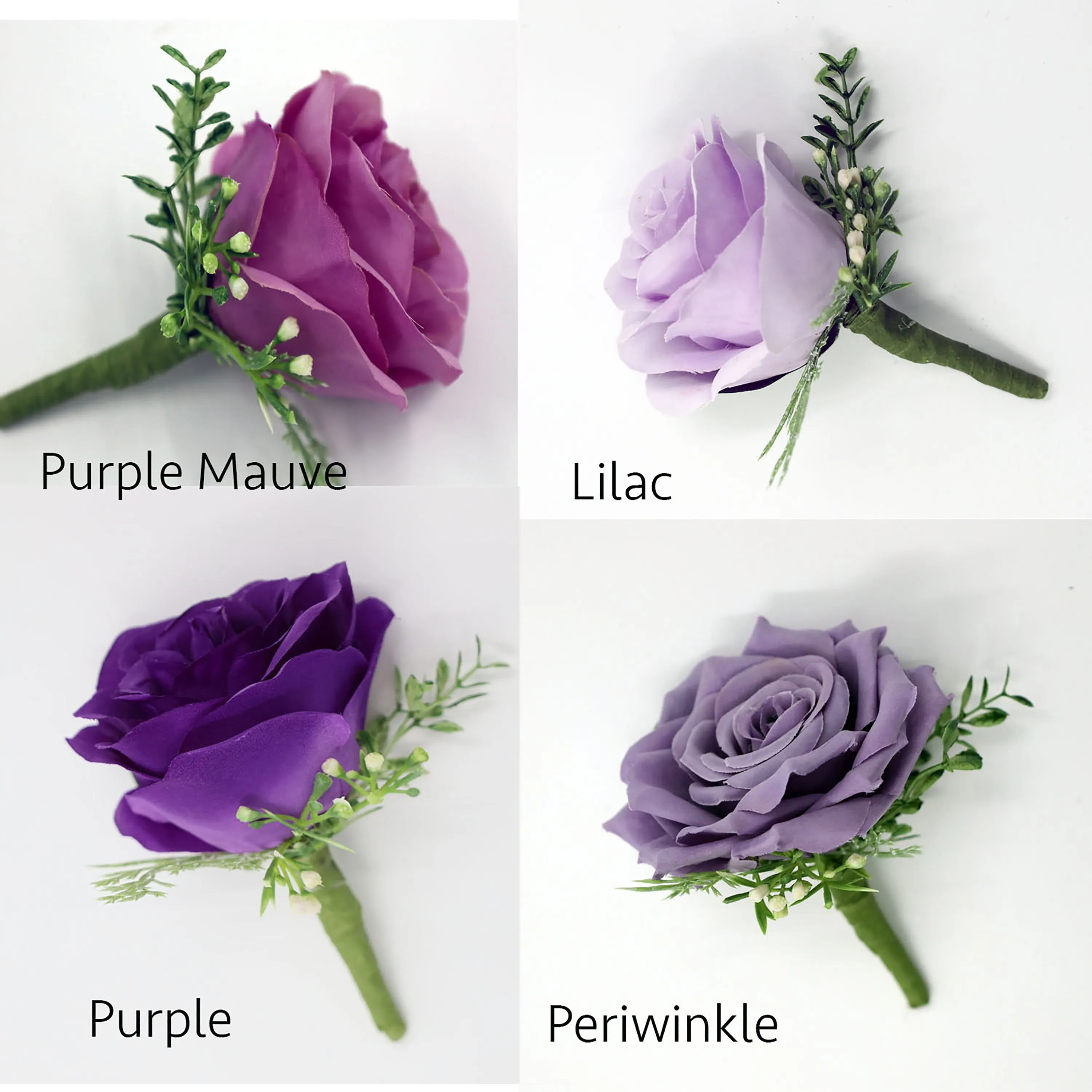 Purple Boutonniere, Lilac, Mauve, Periwinkle Boutonniere for wedding, buttonhole, boutonniere for men, Groom & Groomsmen,  prom, silk