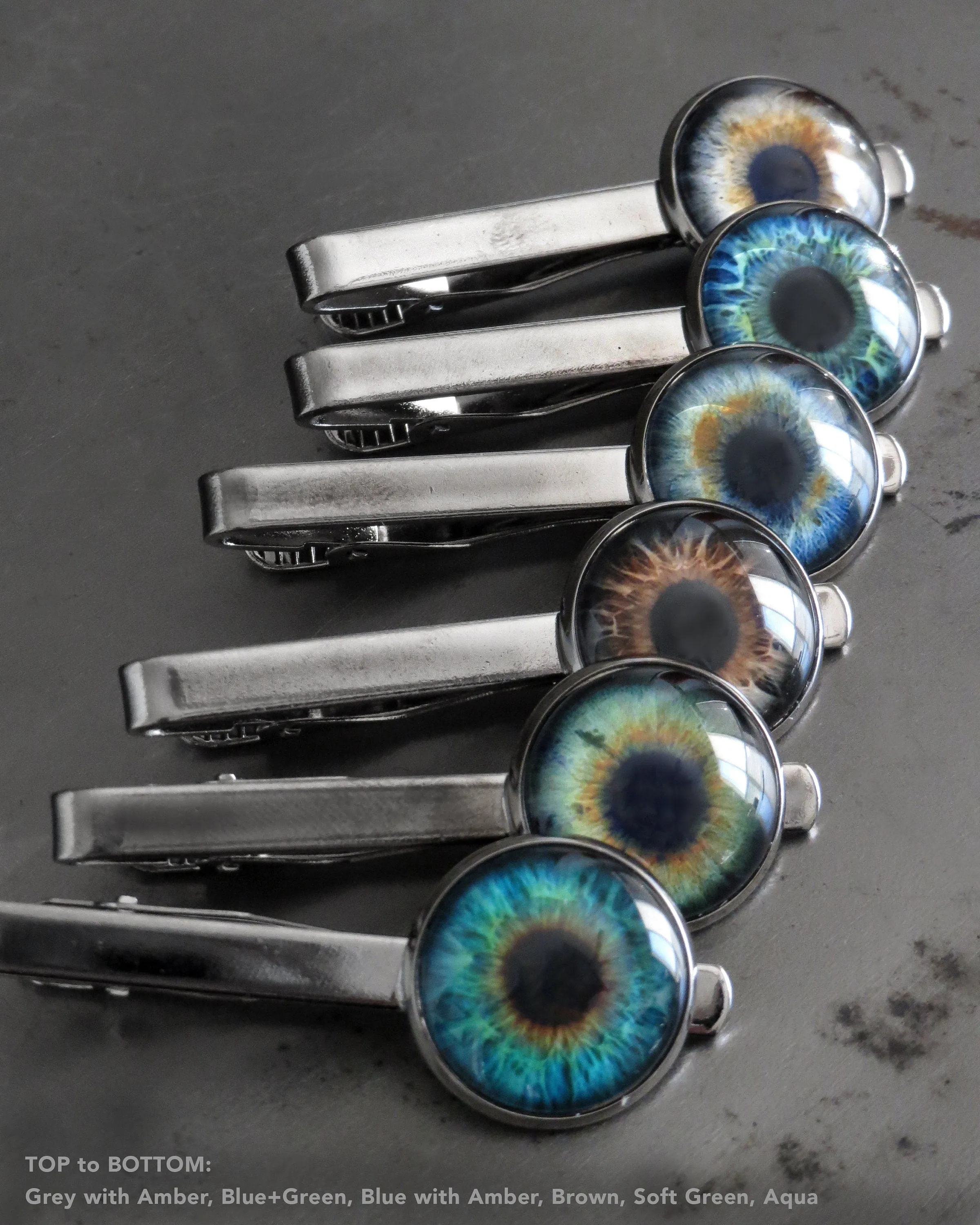 Realistic Eyeball Tie Clip - 6 Colors - Eyeball Tie Bar Tack