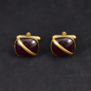 Red Diagonal Stripe Cufflinks
