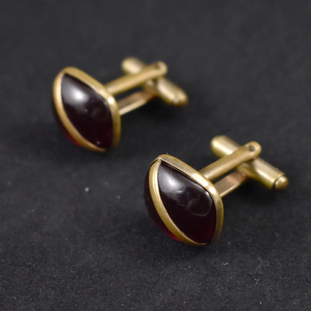 Red Diagonal Stripe Cufflinks