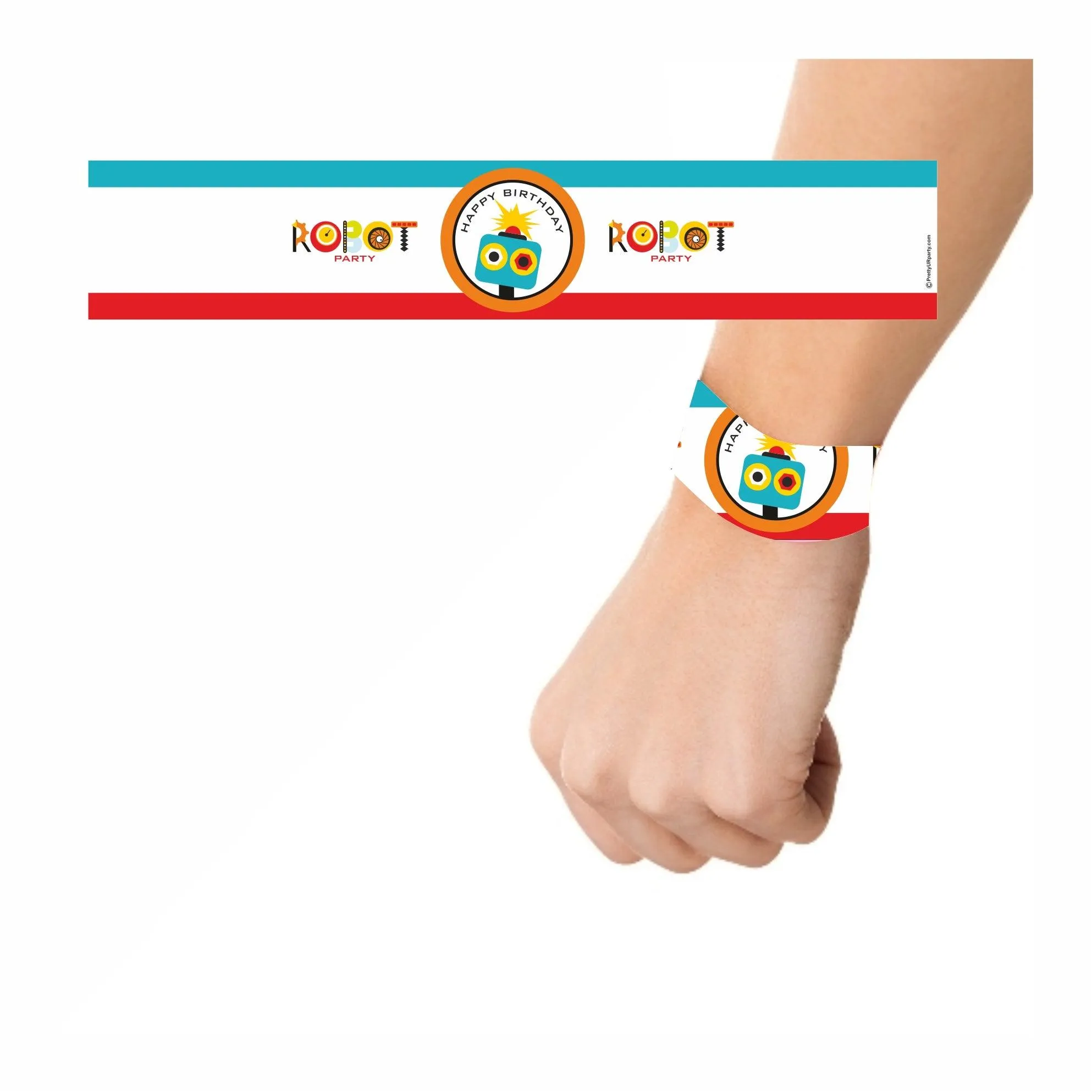 Robot Theme Wrist Bands - Pack of 10
