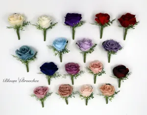 Rose Boutonniere, Boutonniere for wedding, buttonhole, boutonniere for men, Groom & Groomsmen Flower, Homecoming prom Boutonniere , silk