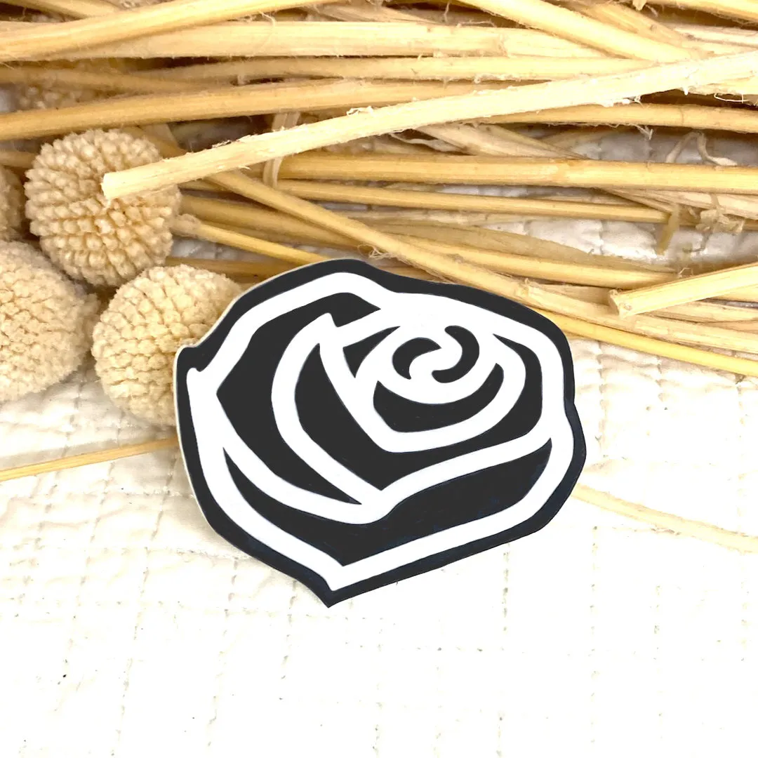 Rose Brooch - Black & White