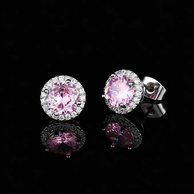 Round CZ Stud Earrings