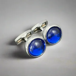 Rounded Stone Colored Alloy Cufflinks