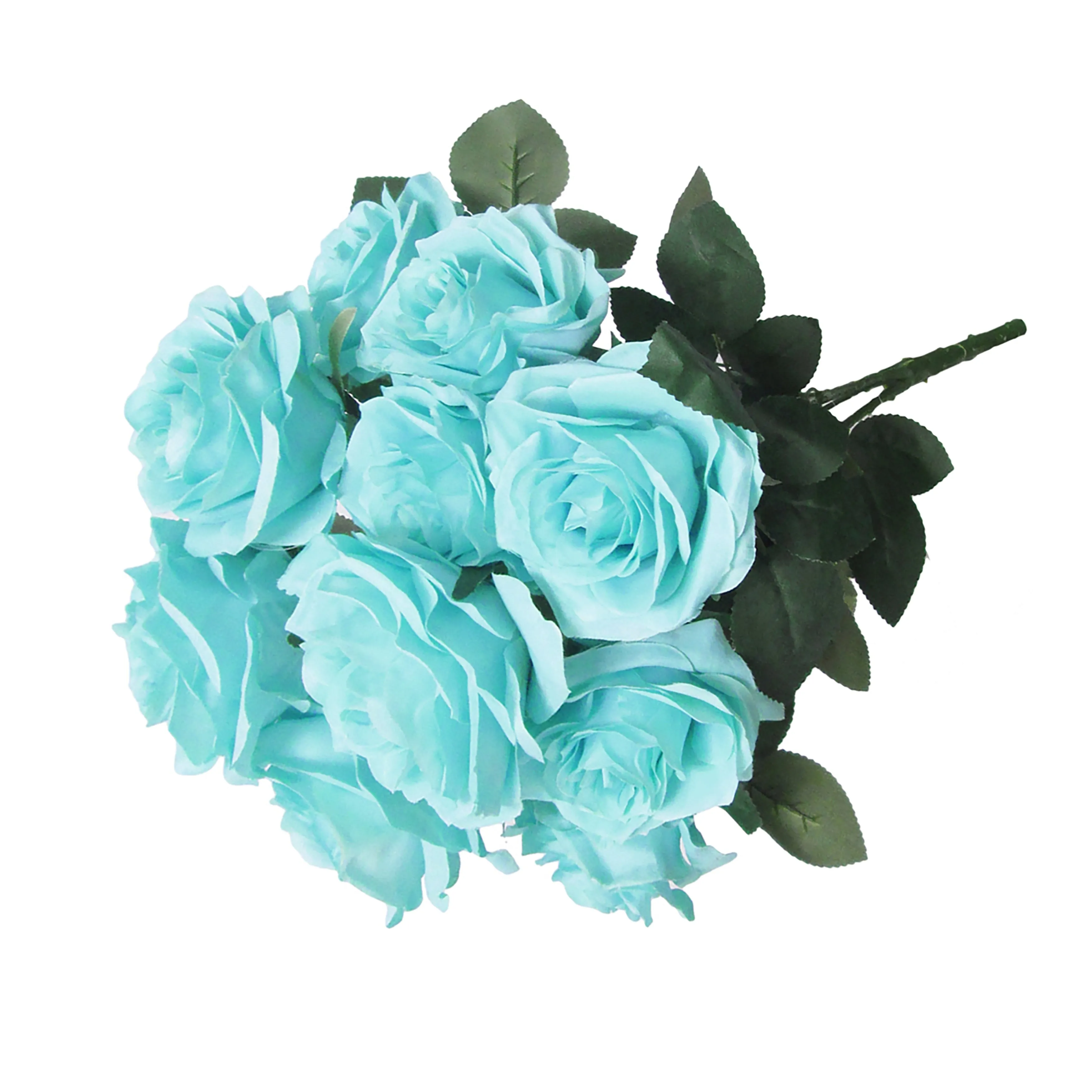 Set of 2 Artificial Queen Rose Flower Stem Bush Bouquet 18in