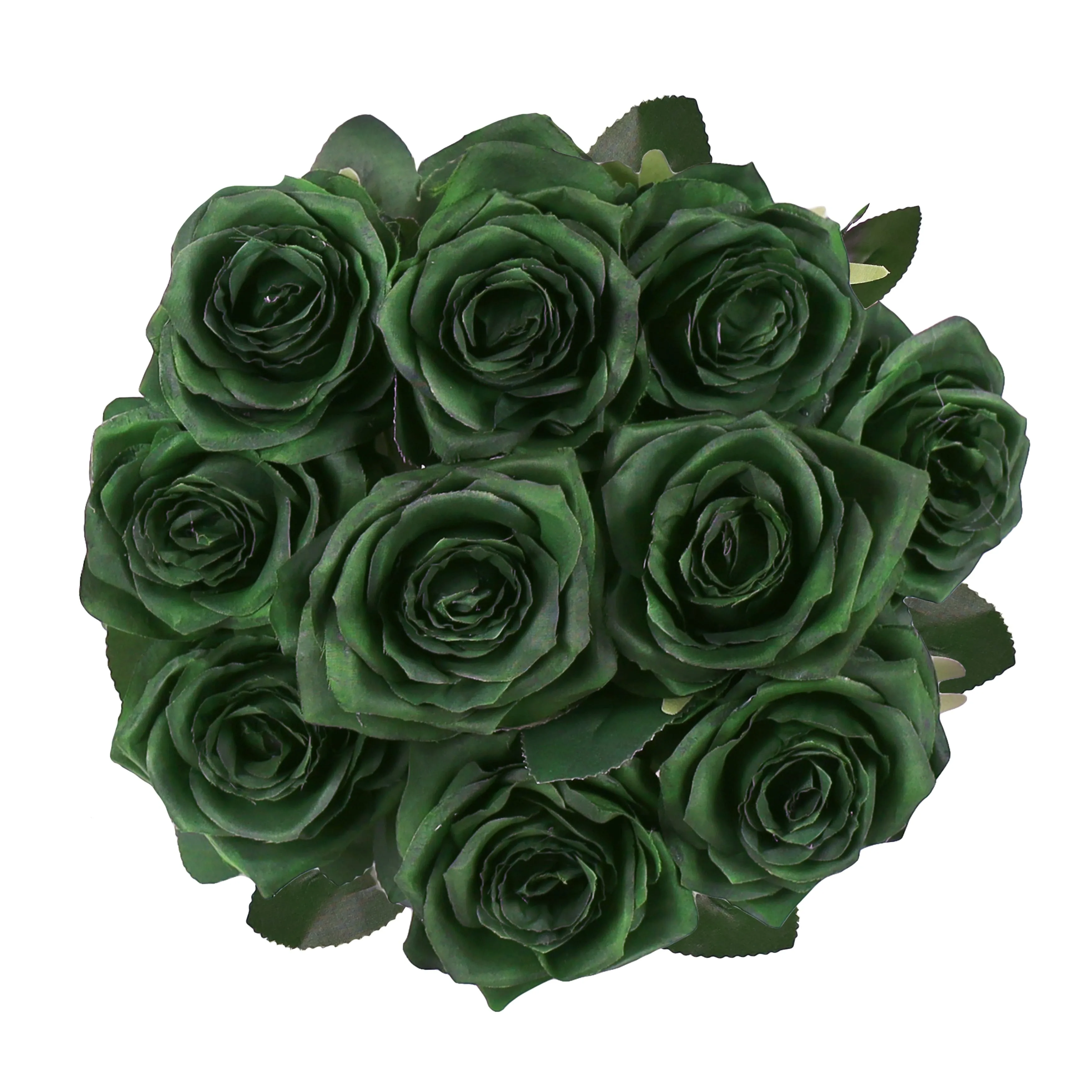 Set of 2 Artificial Queen Rose Flower Stem Bush Bouquet 18in