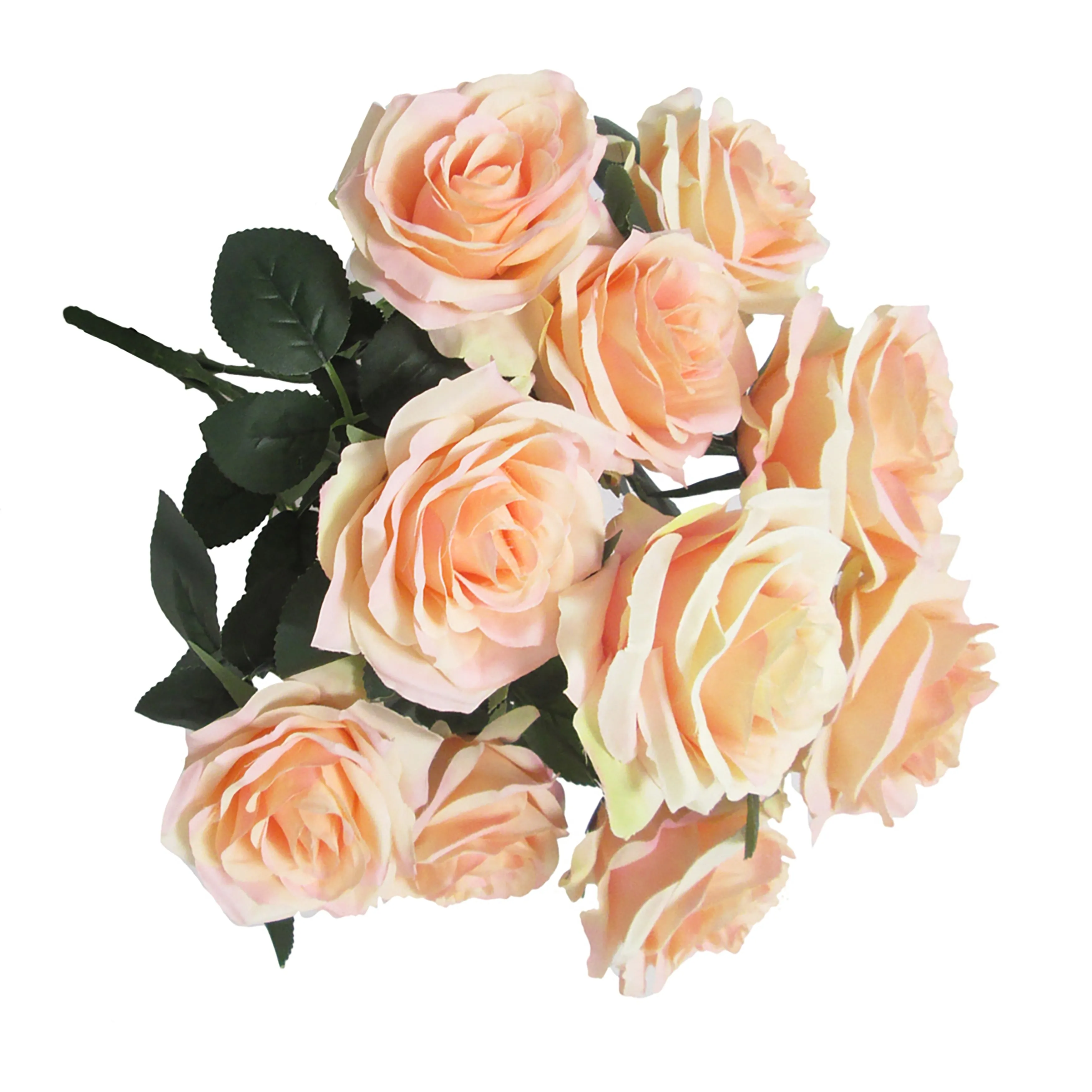Set of 2 Artificial Queen Rose Flower Stem Bush Bouquet 18in