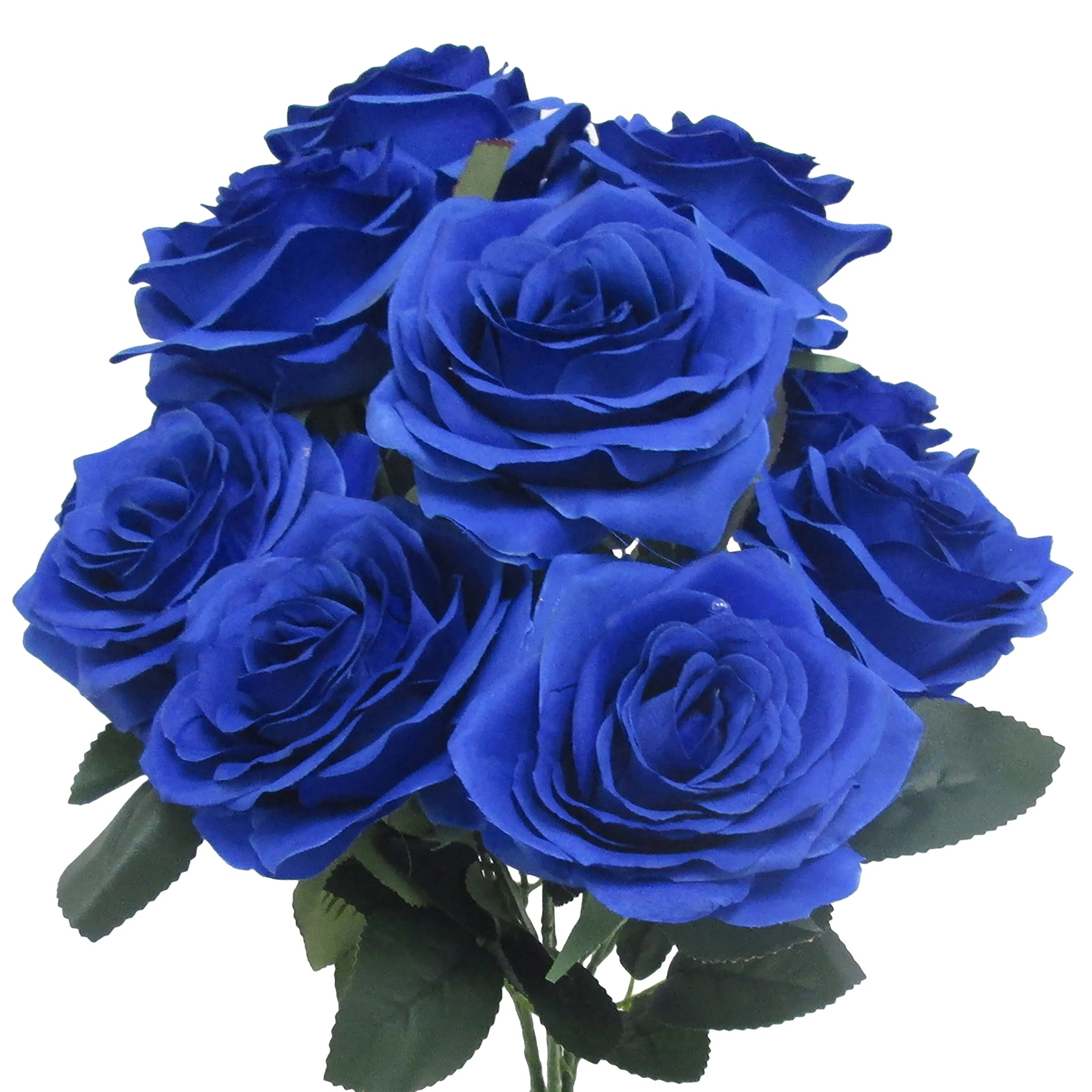 Set of 2 Artificial Queen Rose Flower Stem Bush Bouquet 18in