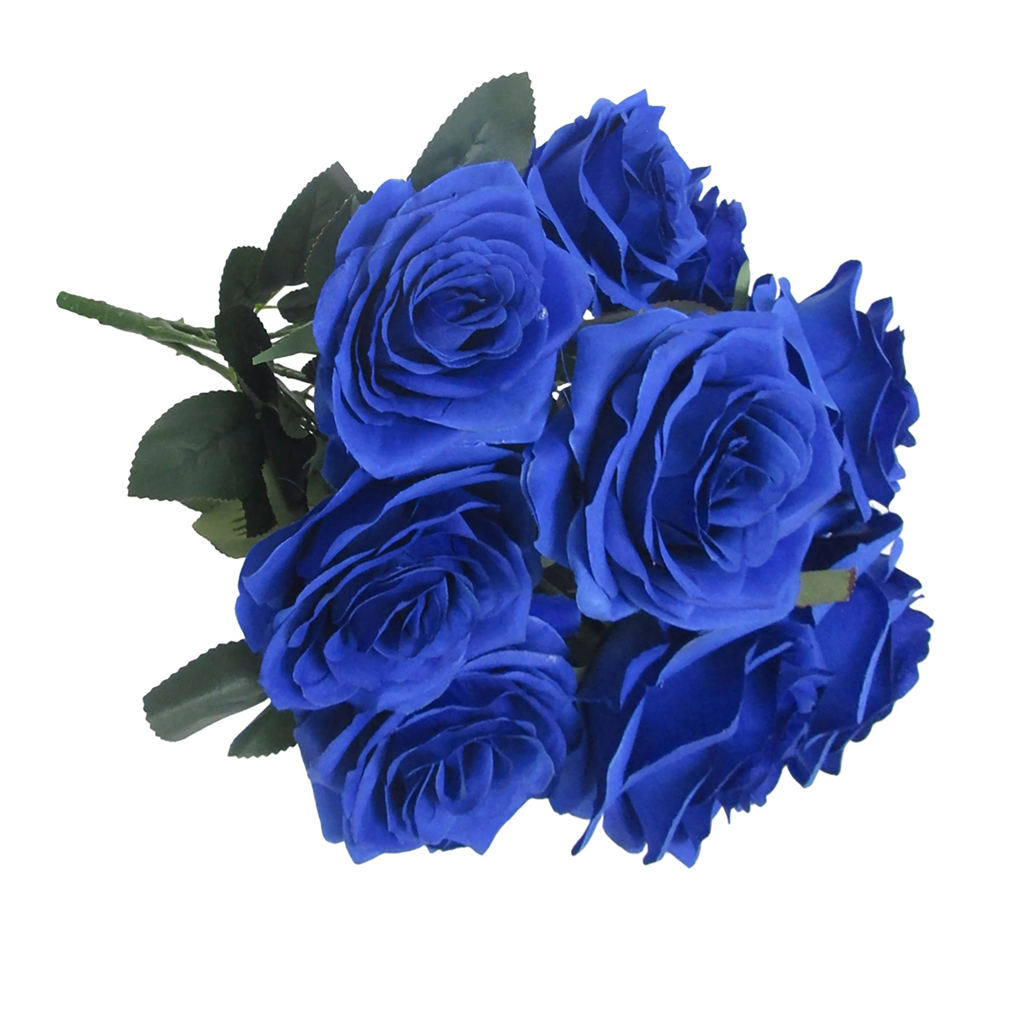 Set of 2 Artificial Queen Rose Flower Stem Bush Bouquet 18in