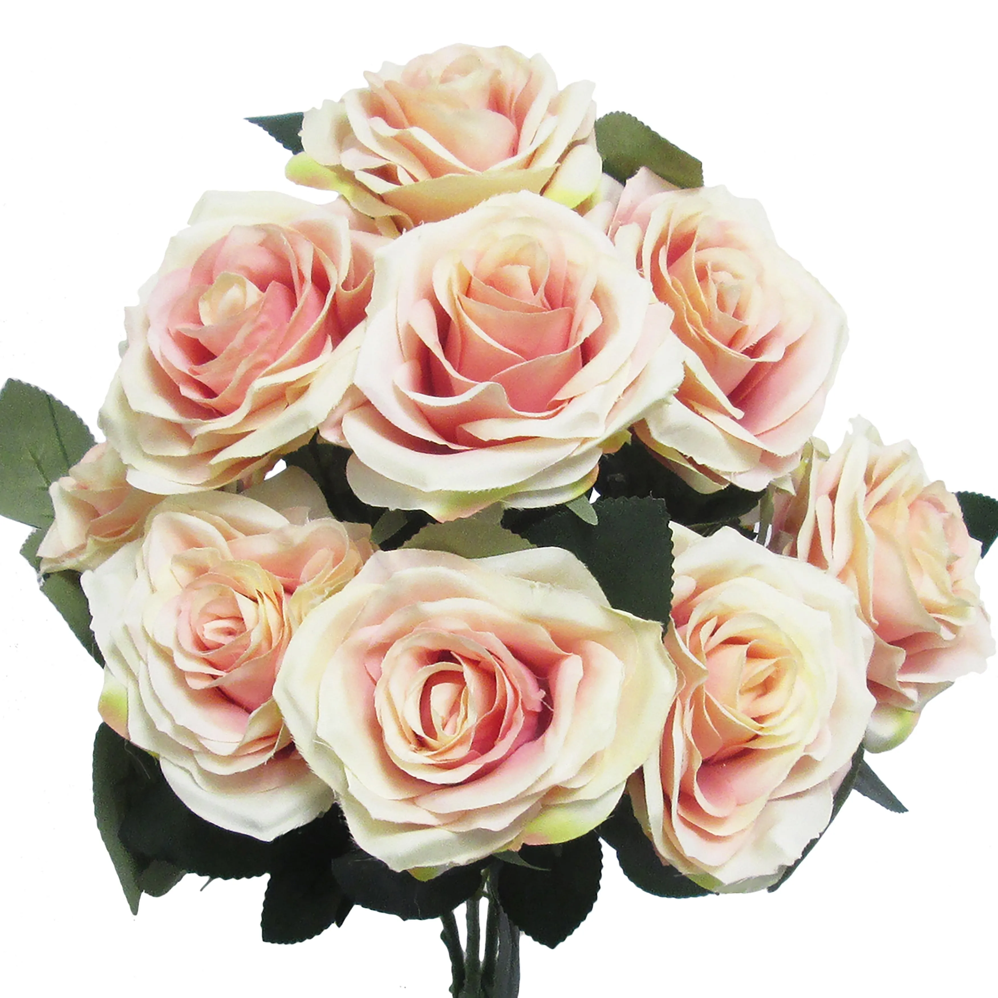 Set of 2 Artificial Queen Rose Flower Stem Bush Bouquet 18in