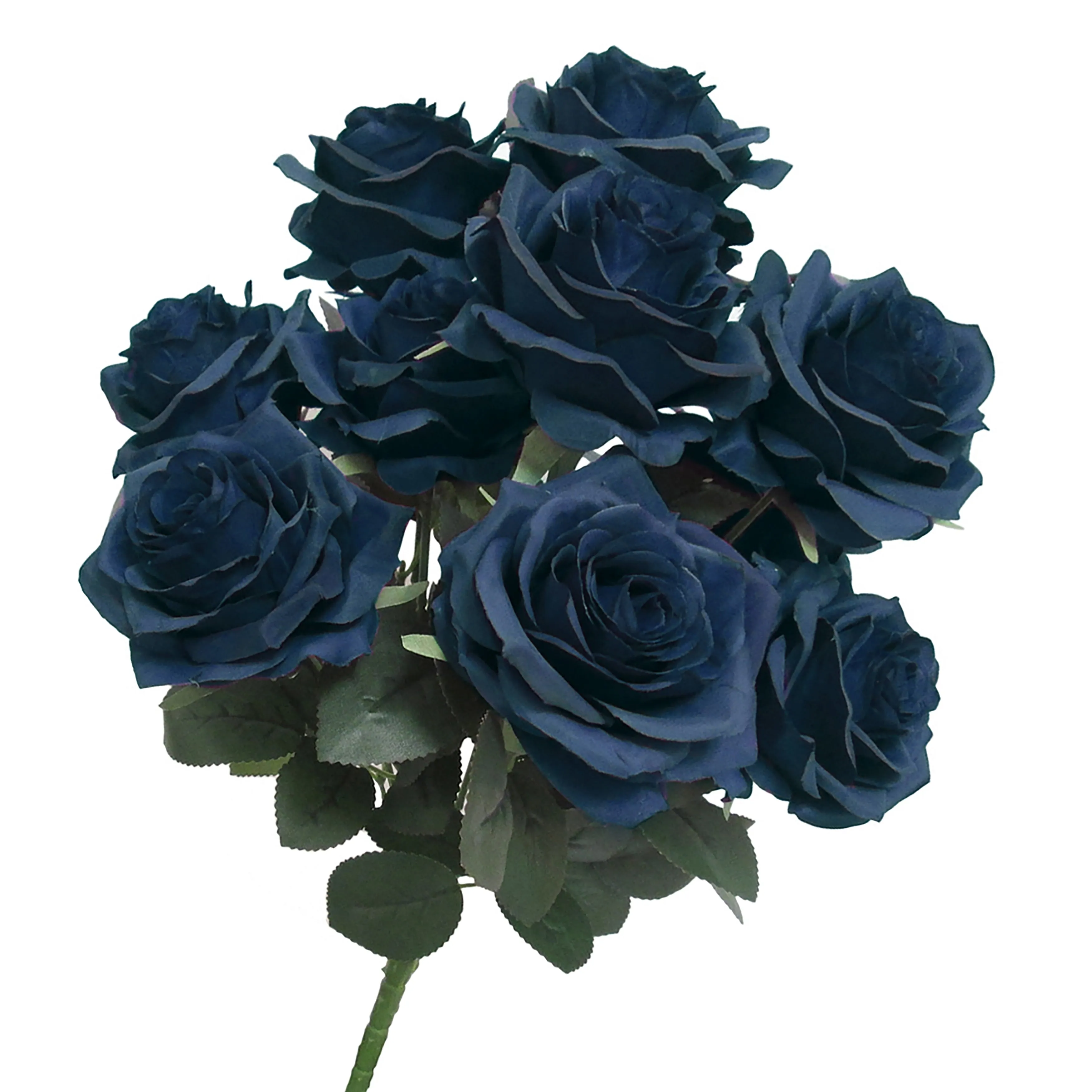 Set of 2 Artificial Queen Rose Flower Stem Bush Bouquet 18in