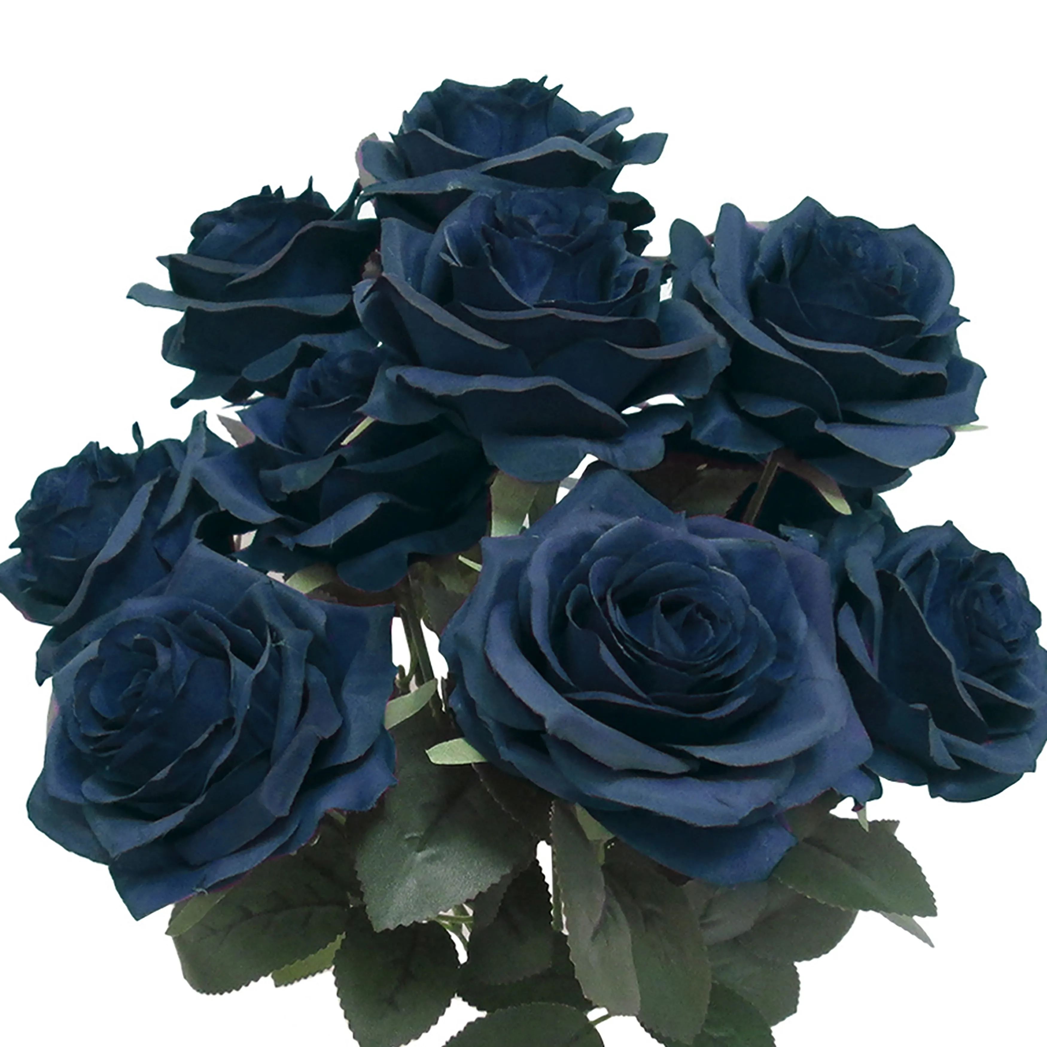 Set of 2 Artificial Queen Rose Flower Stem Bush Bouquet 18in