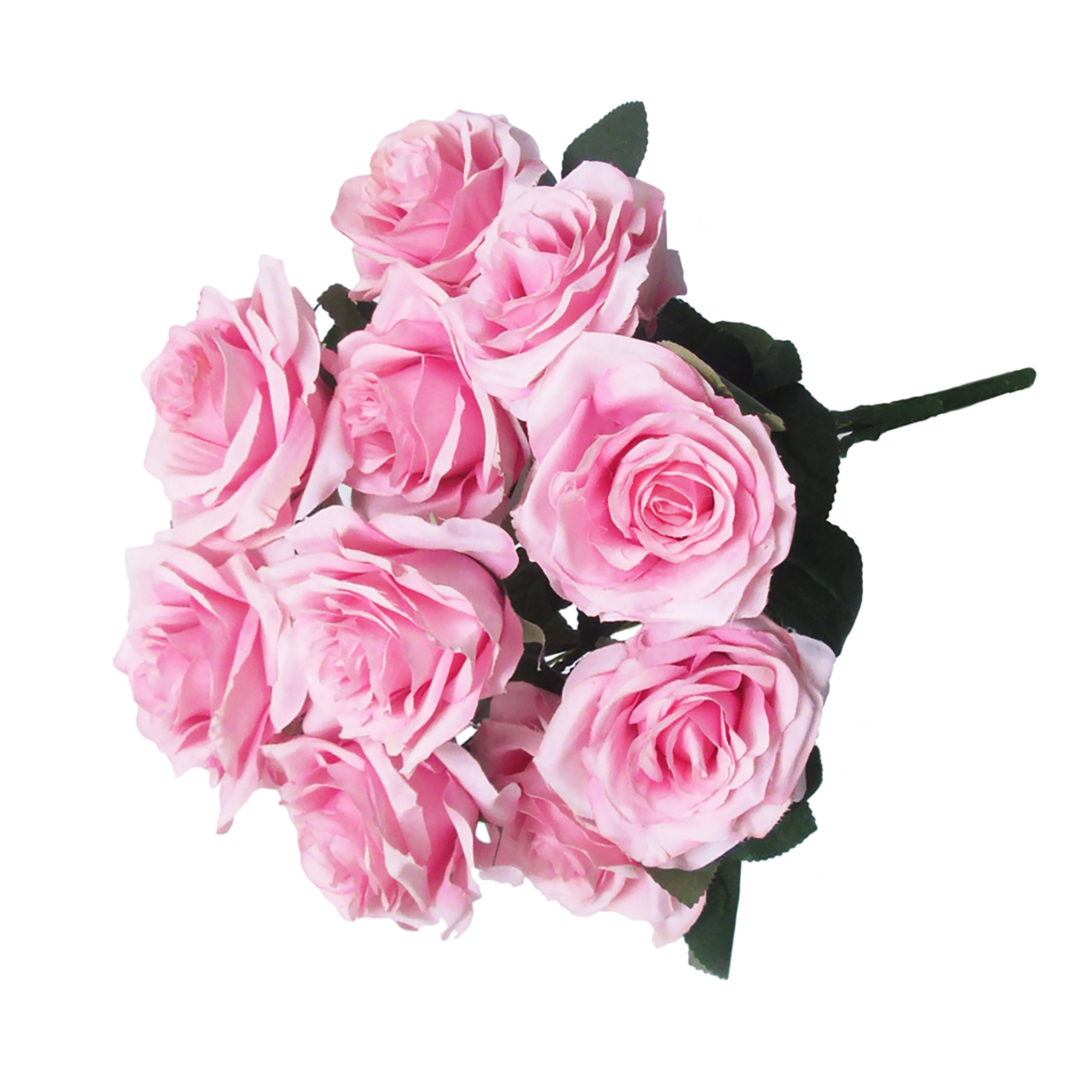 Set of 2 Artificial Queen Rose Flower Stem Bush Bouquet 18in
