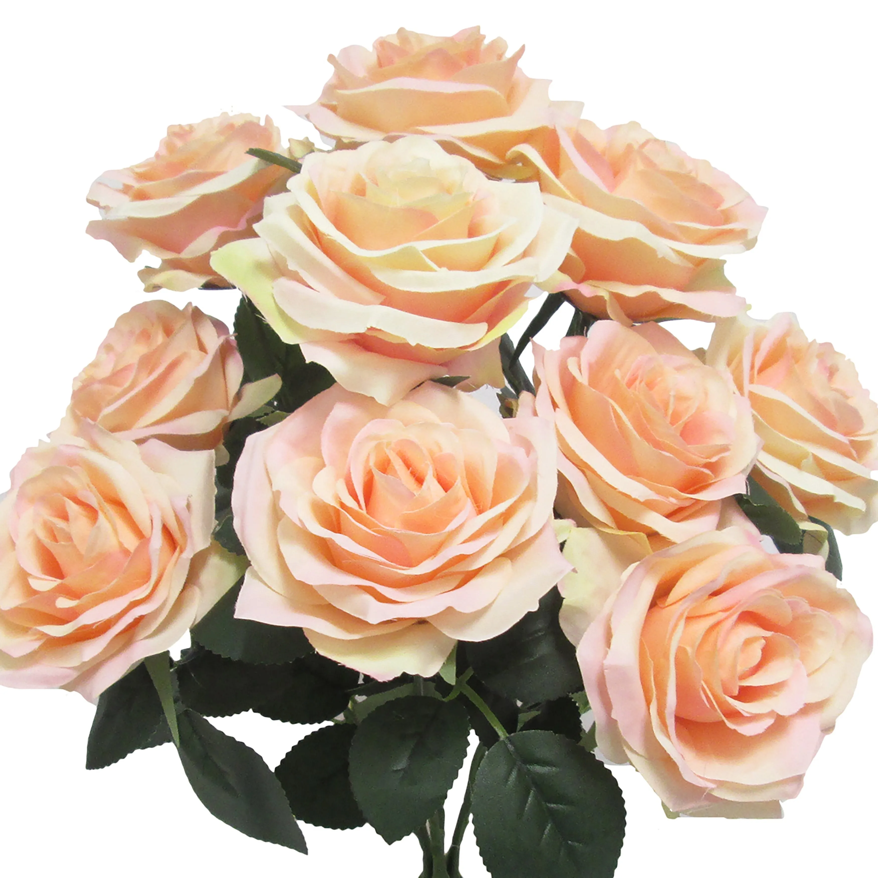 Set of 2 Artificial Queen Rose Flower Stem Bush Bouquet 18in