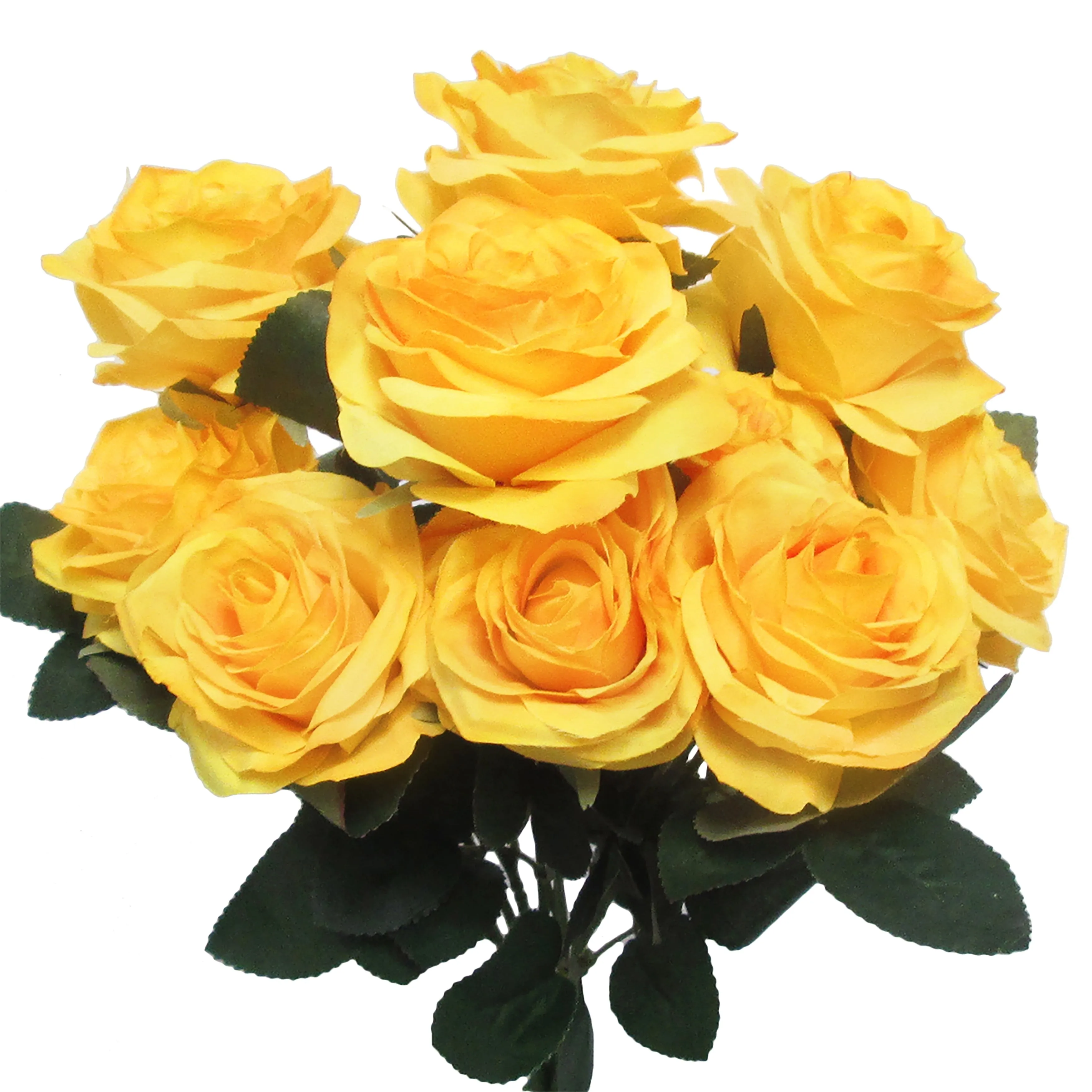 Set of 2 Artificial Queen Rose Flower Stem Bush Bouquet 18in