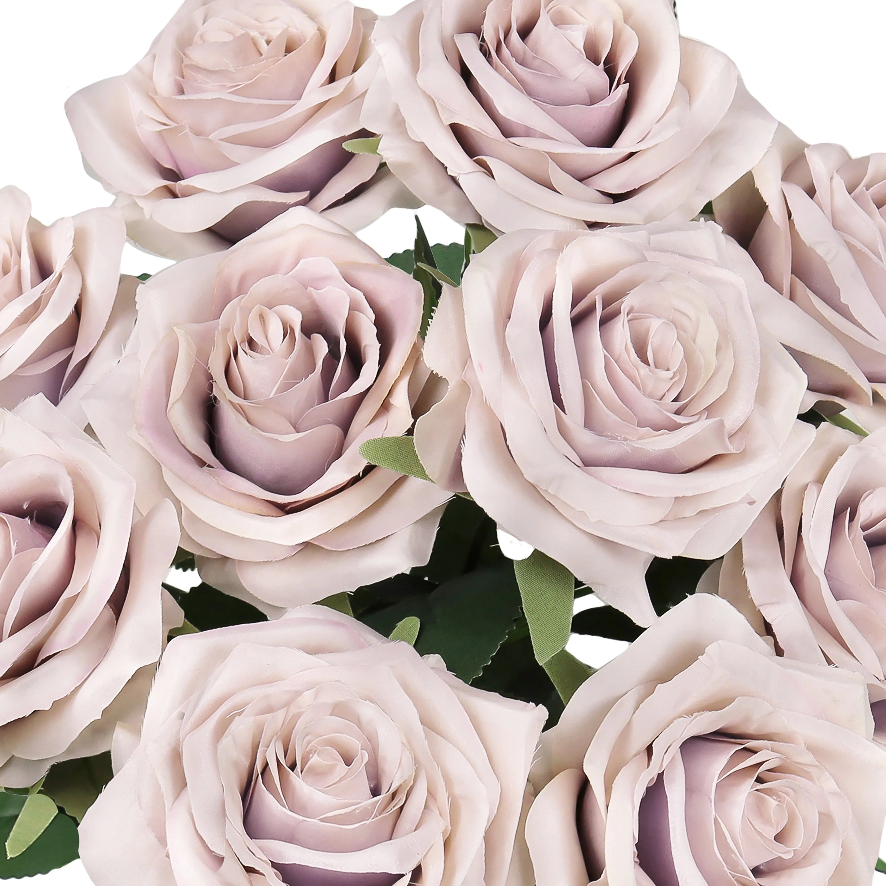 Set of 2 Artificial Queen Rose Flower Stem Bush Bouquet 18in