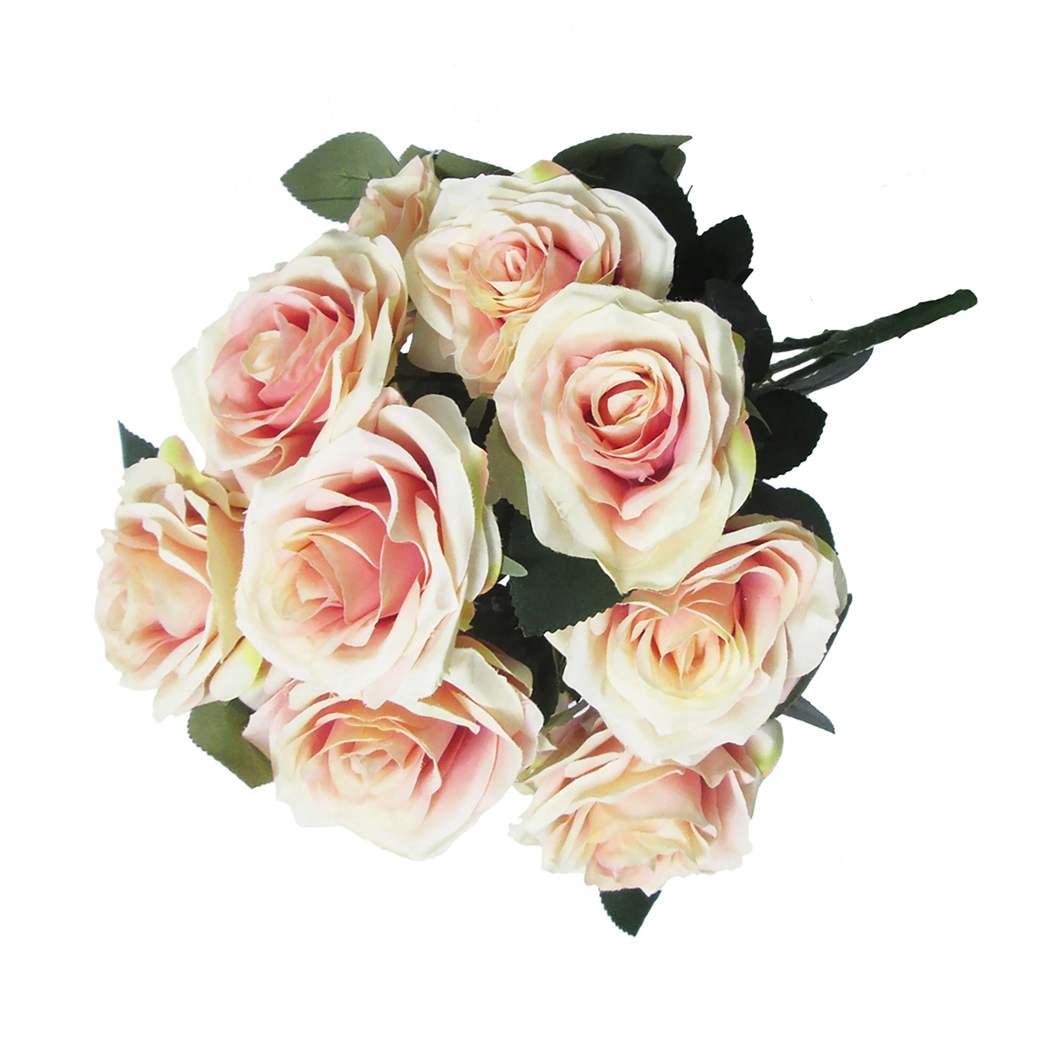 Set of 2 Artificial Queen Rose Flower Stem Bush Bouquet 18in