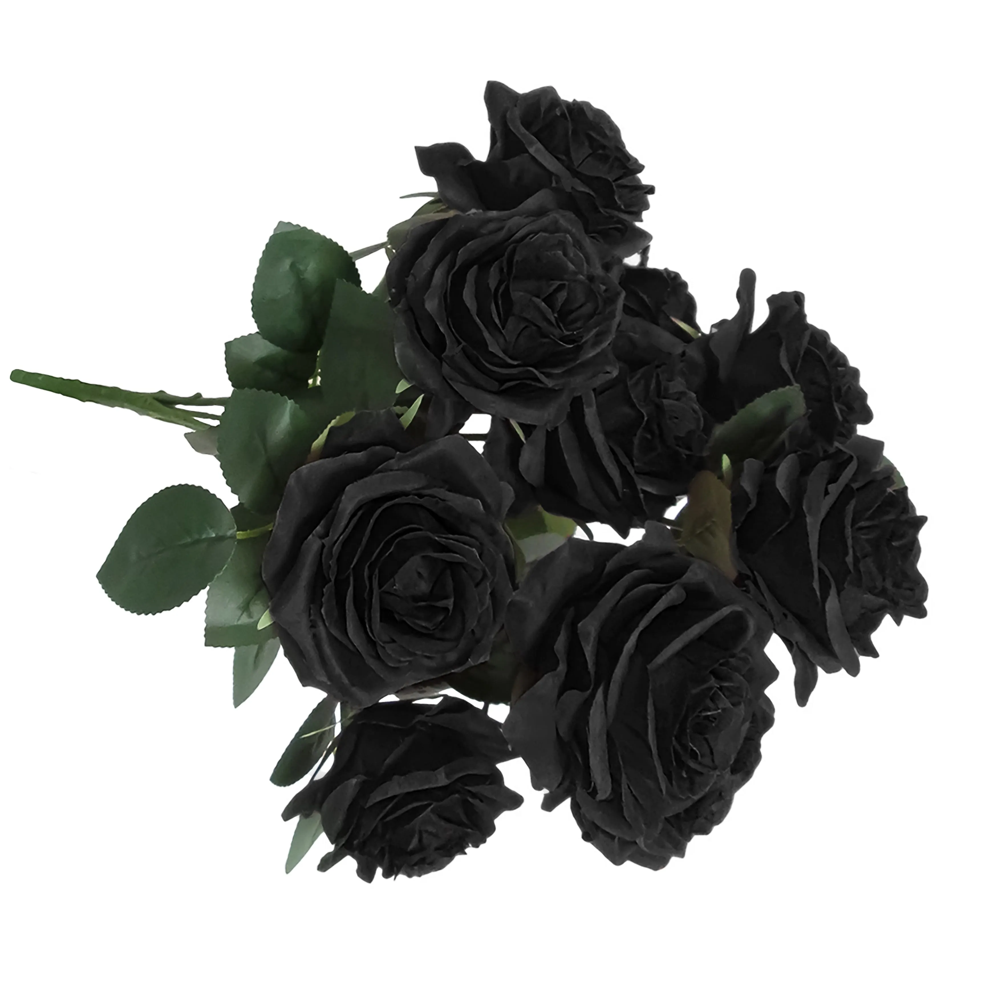 Set of 2 Artificial Queen Rose Flower Stem Bush Bouquet 18in