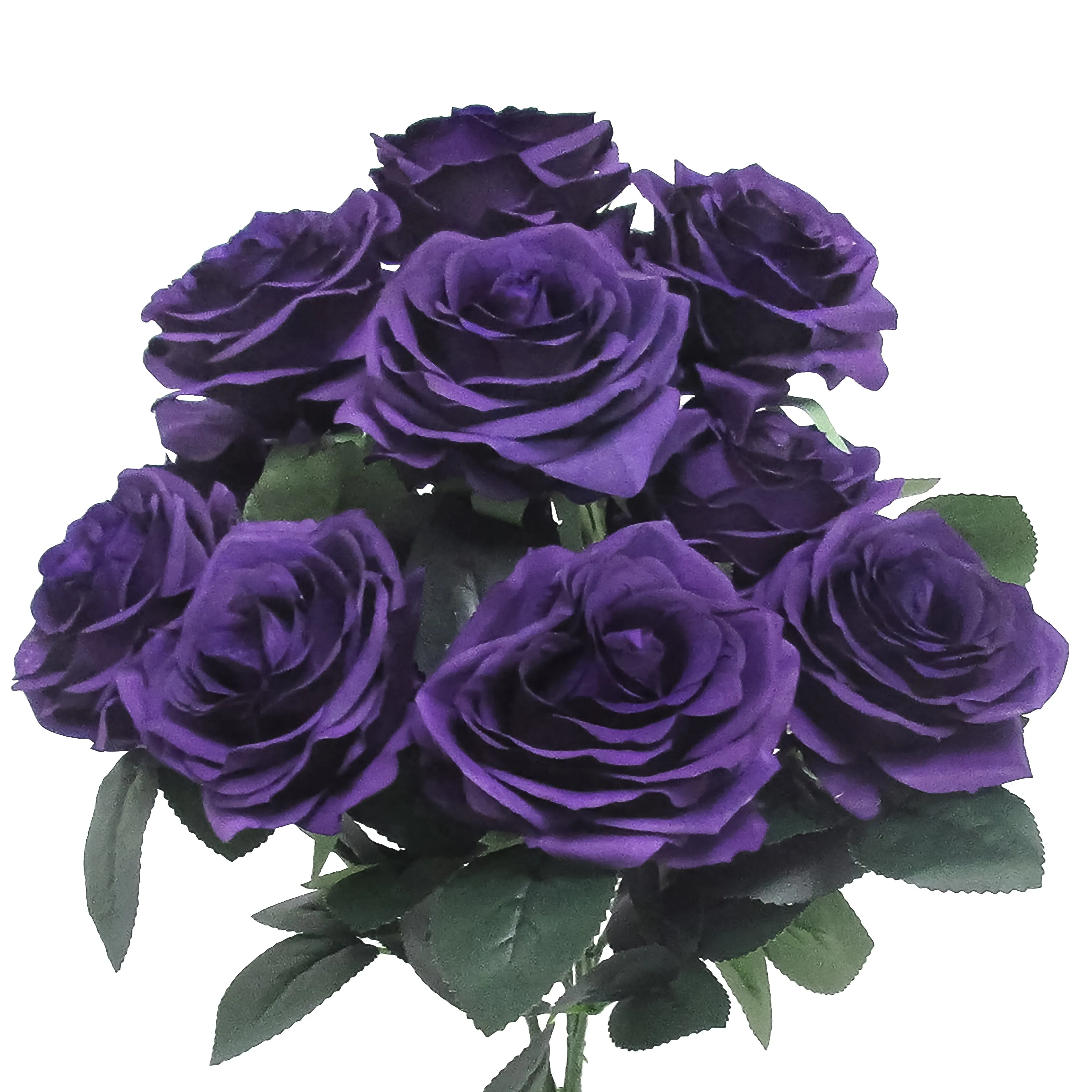 Set of 2 Artificial Queen Rose Flower Stem Bush Bouquet 18in