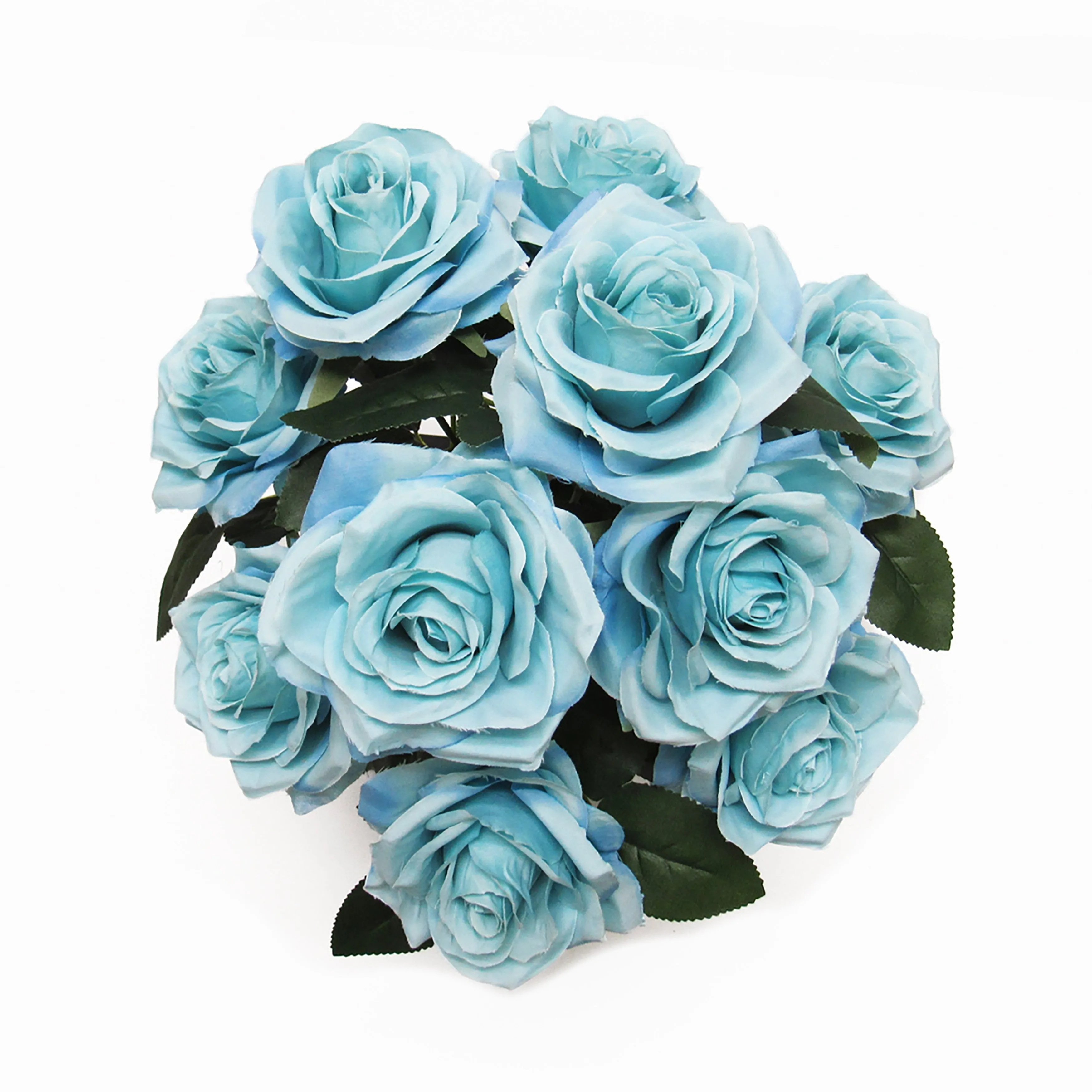 Set of 2 Artificial Queen Rose Flower Stem Bush Bouquet 18in