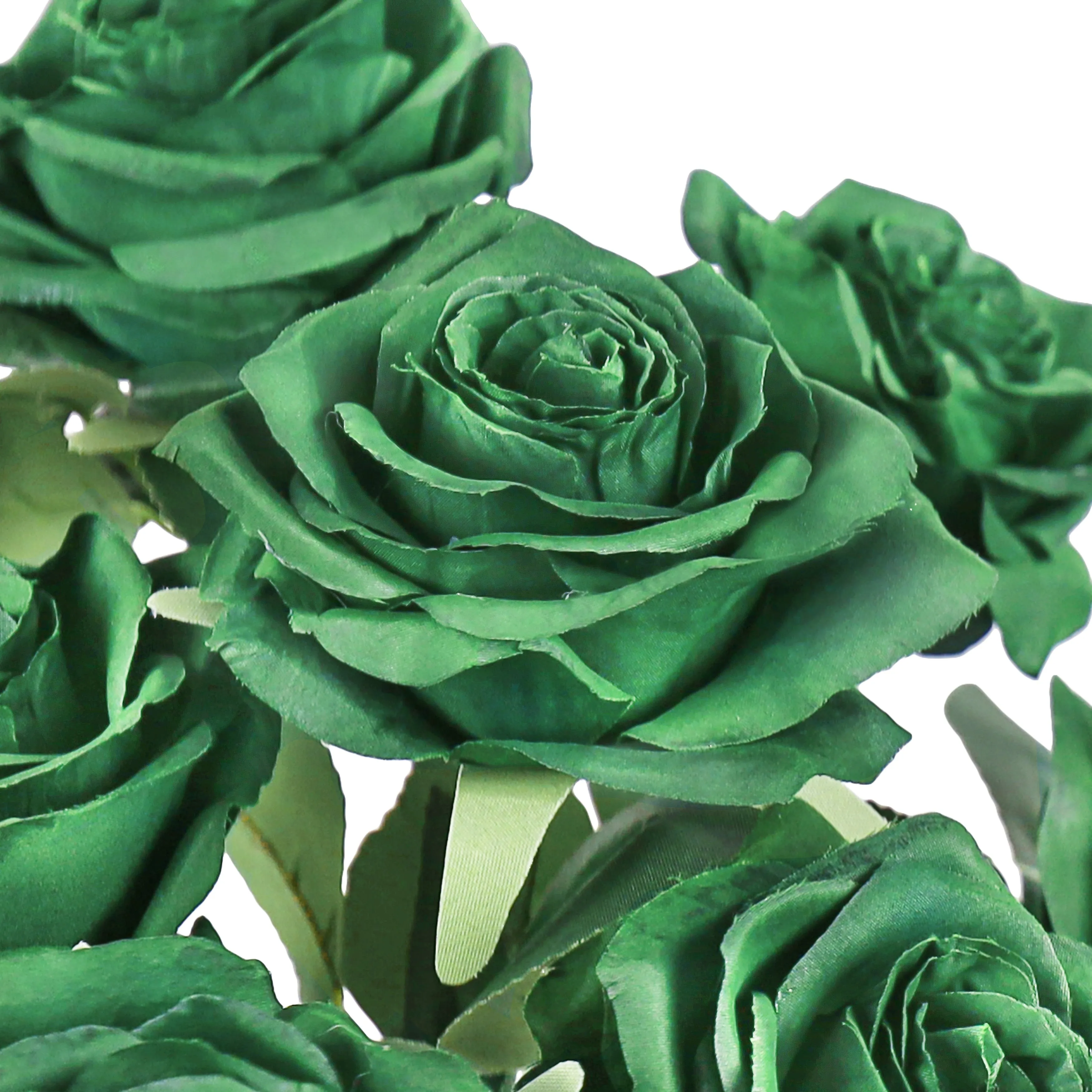 Set of 2 Artificial Queen Rose Flower Stem Bush Bouquet 18in