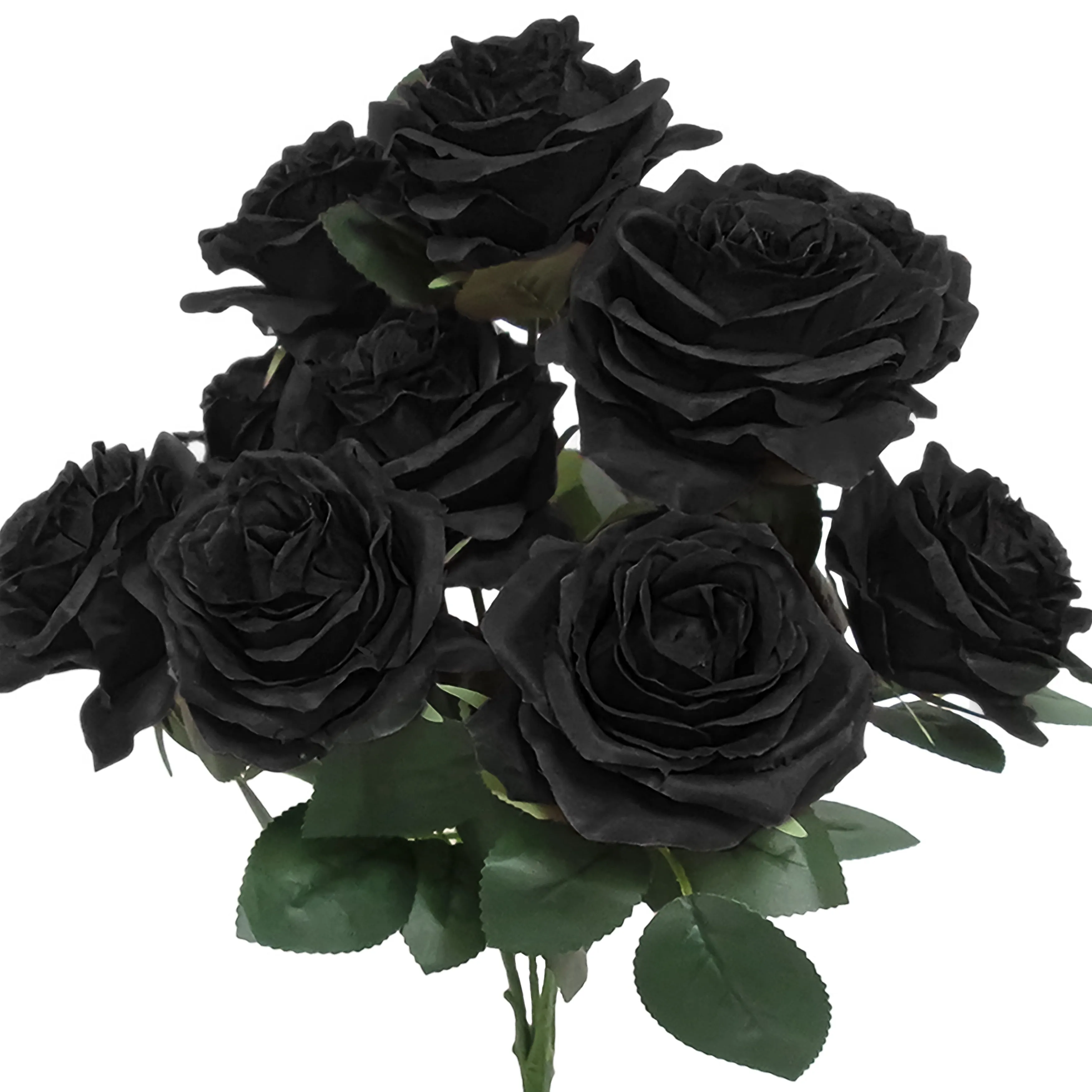 Set of 2 Artificial Queen Rose Flower Stem Bush Bouquet 18in